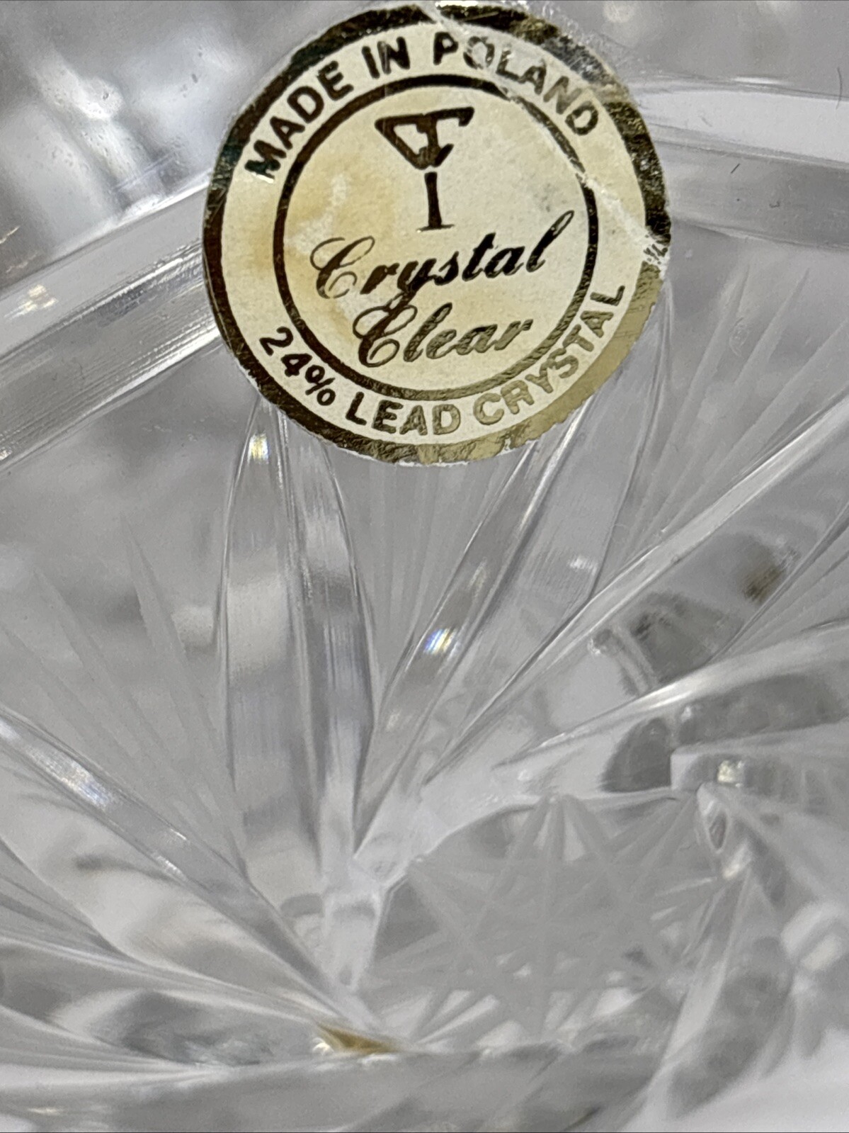 Leaded Crystal Clear Basket Made In Poland Approx. 5 3/4×5 3/4”