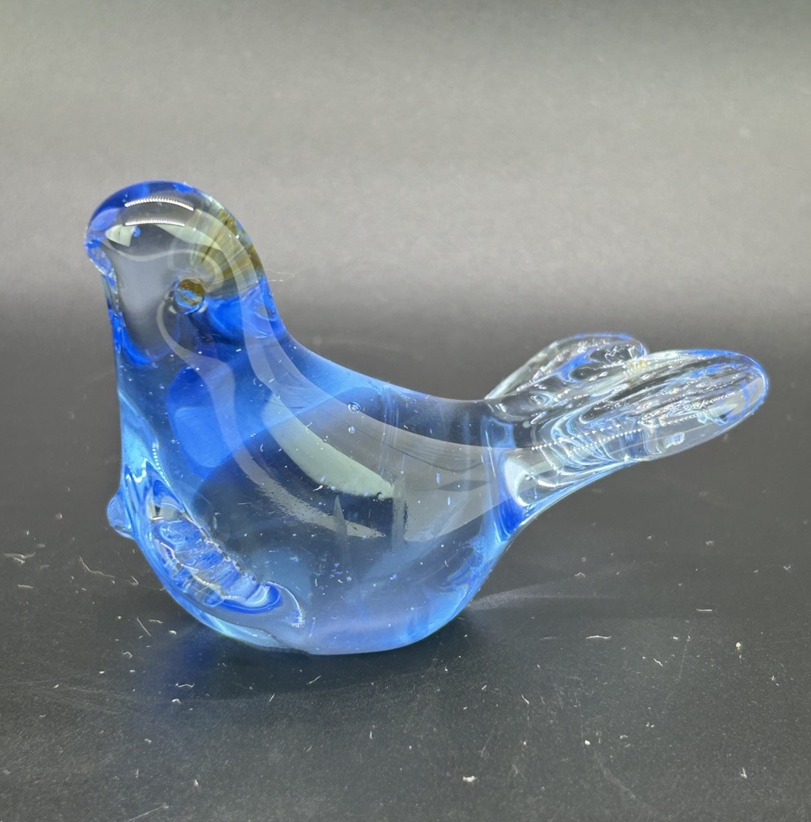 Vintage Sapphire Blue Glass Seal Sea Lion Figurine 3.5” Fin to Nose BN34