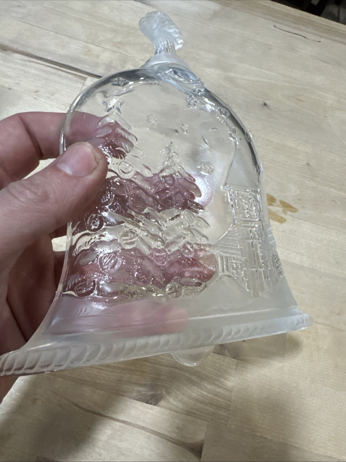 Vintage Glass Bell Candy Bowl Cookie Plate Church Tree Stars Christmas Decor
