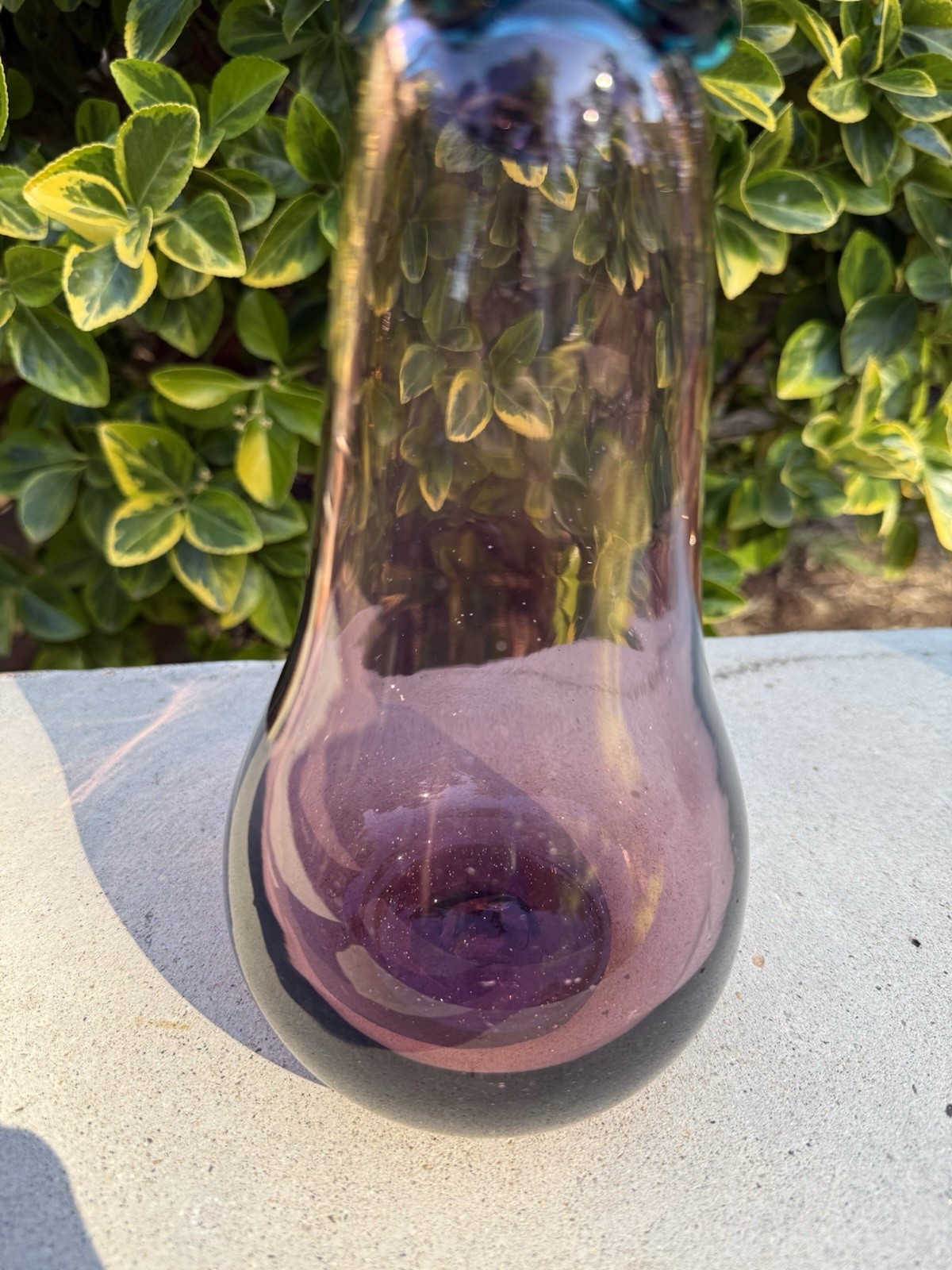 Blenko handblown art glass eggplant sculpture