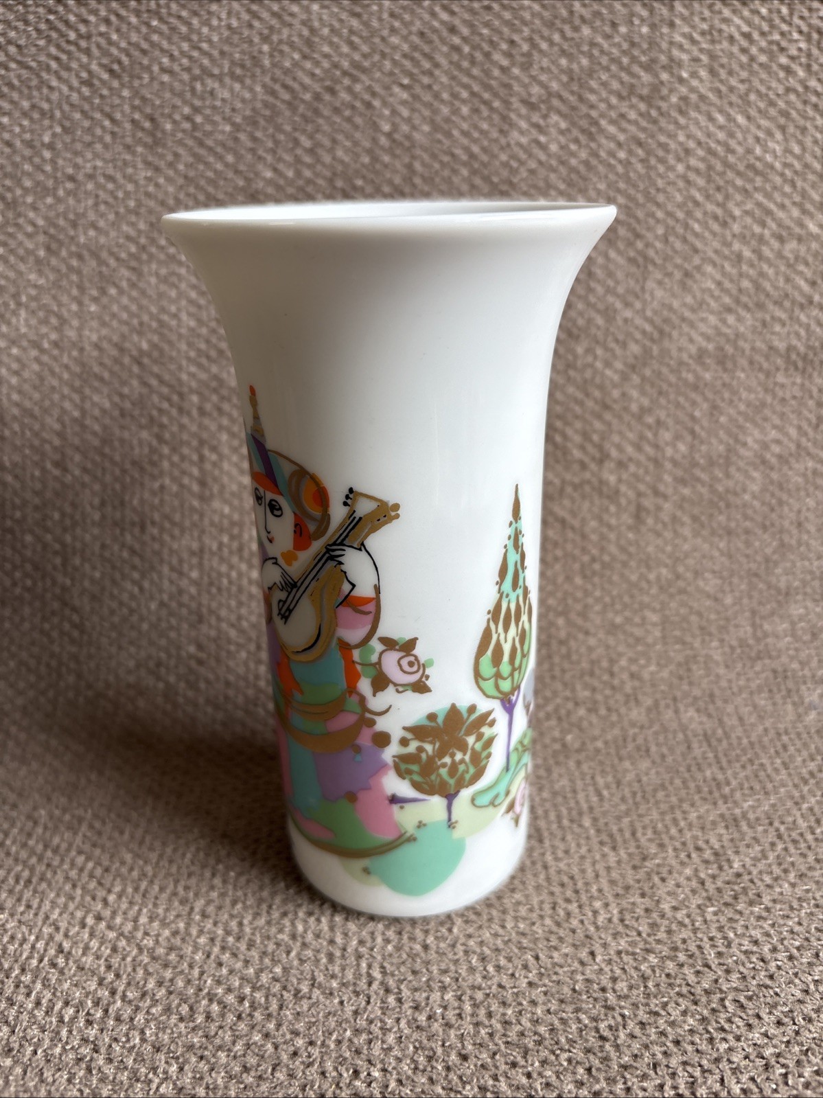 Rosenthal Studio Line Bud Vase Signed Bjorn Wiinblad Commedia Dell’ Arte
