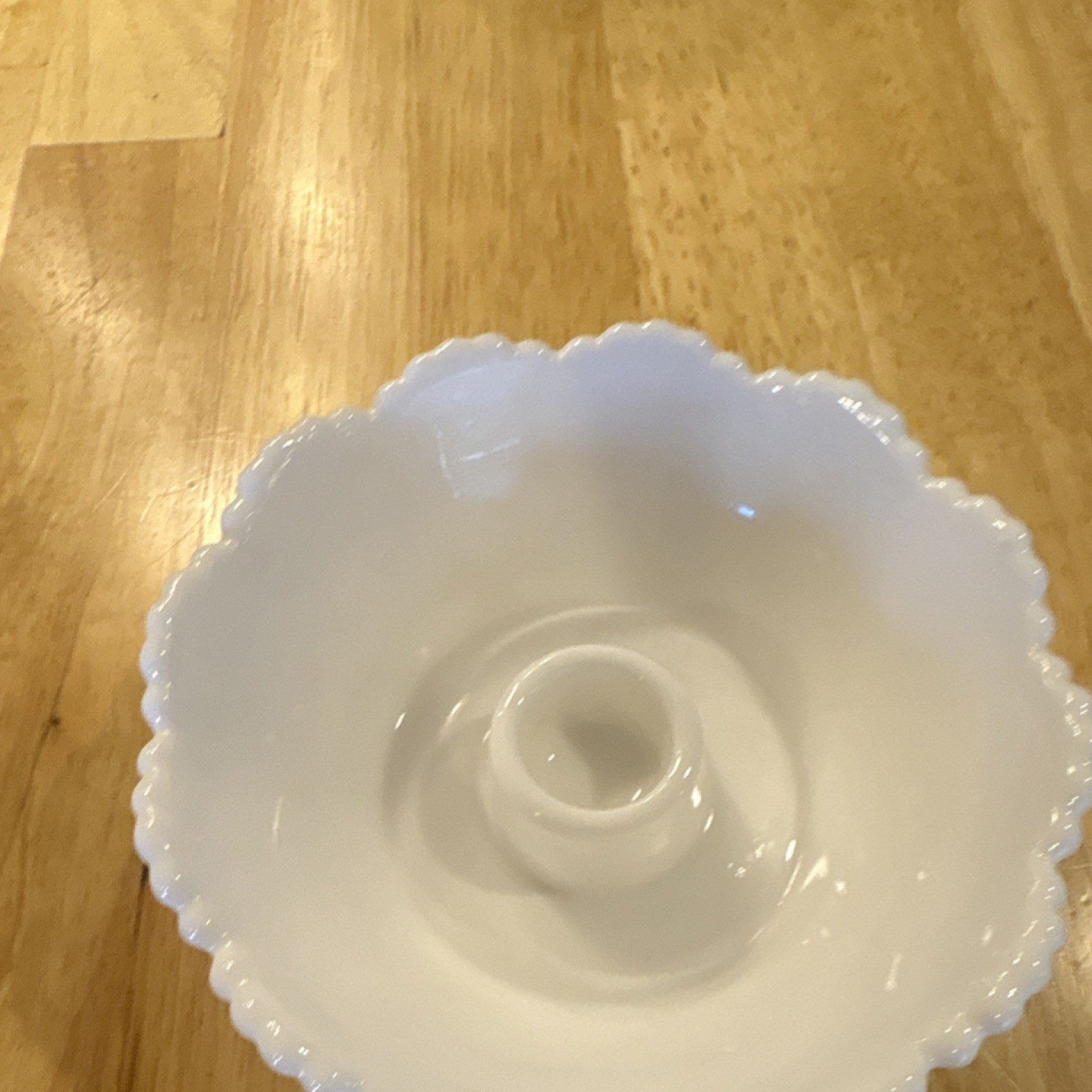 Imperial Glass Hobnail Pattern Candle Holder, milk glass