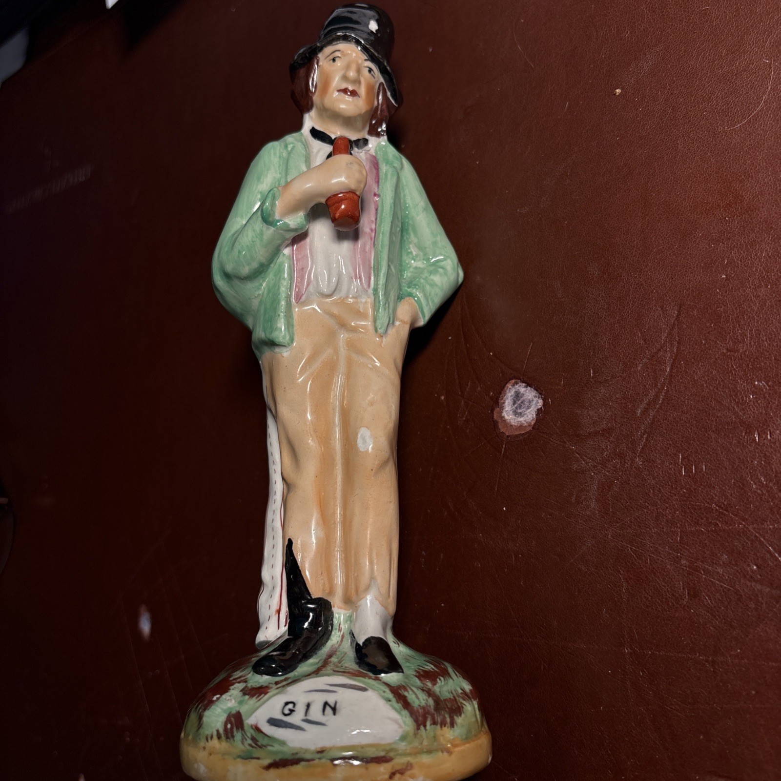 Staffordshire “Gin & Water” Double-Sided figurine c1890-1910 8 3/4″