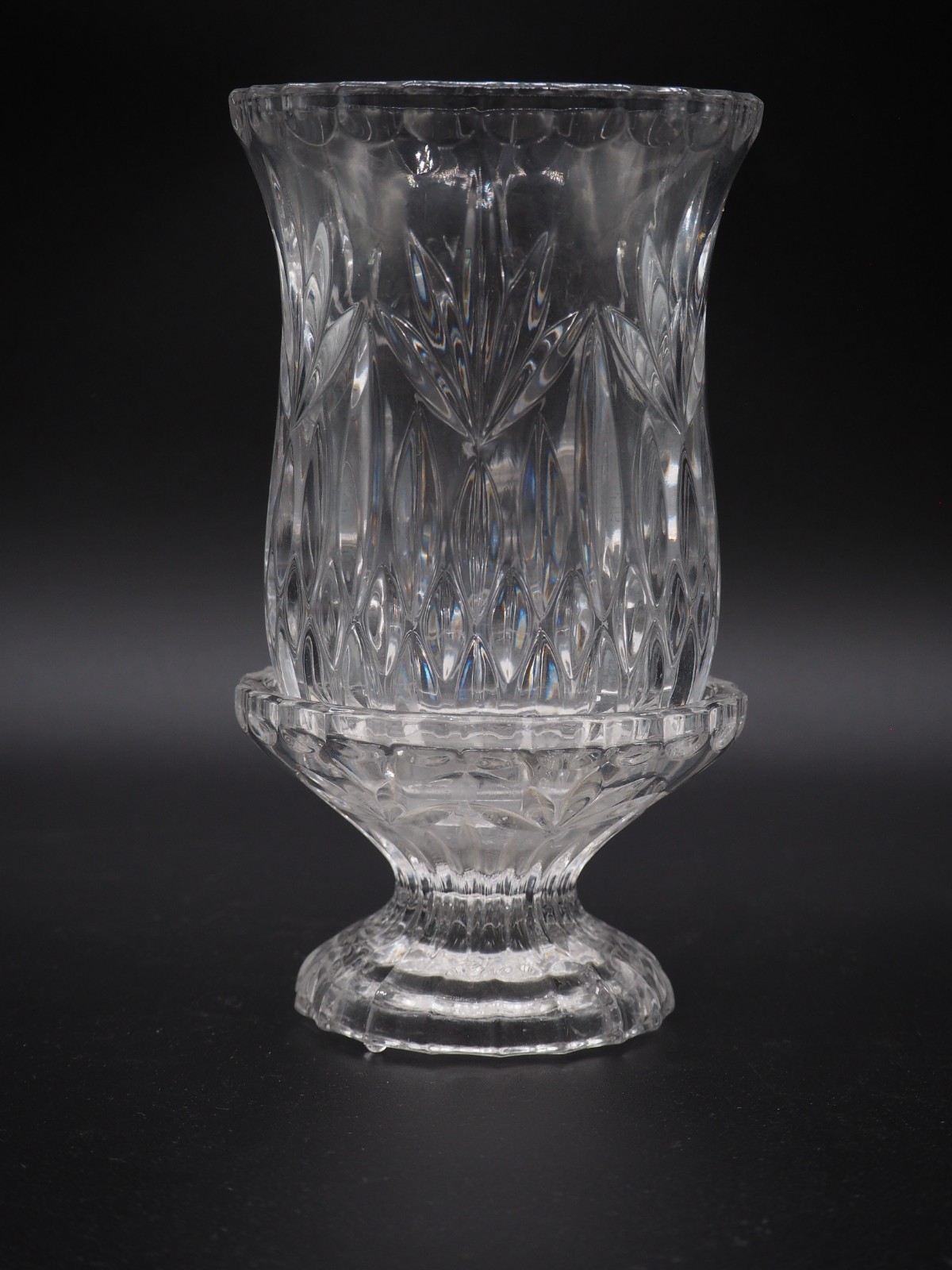 Princess House Highlights Lead Cut Crystal 2 Piece Candle/Fairy Lamp