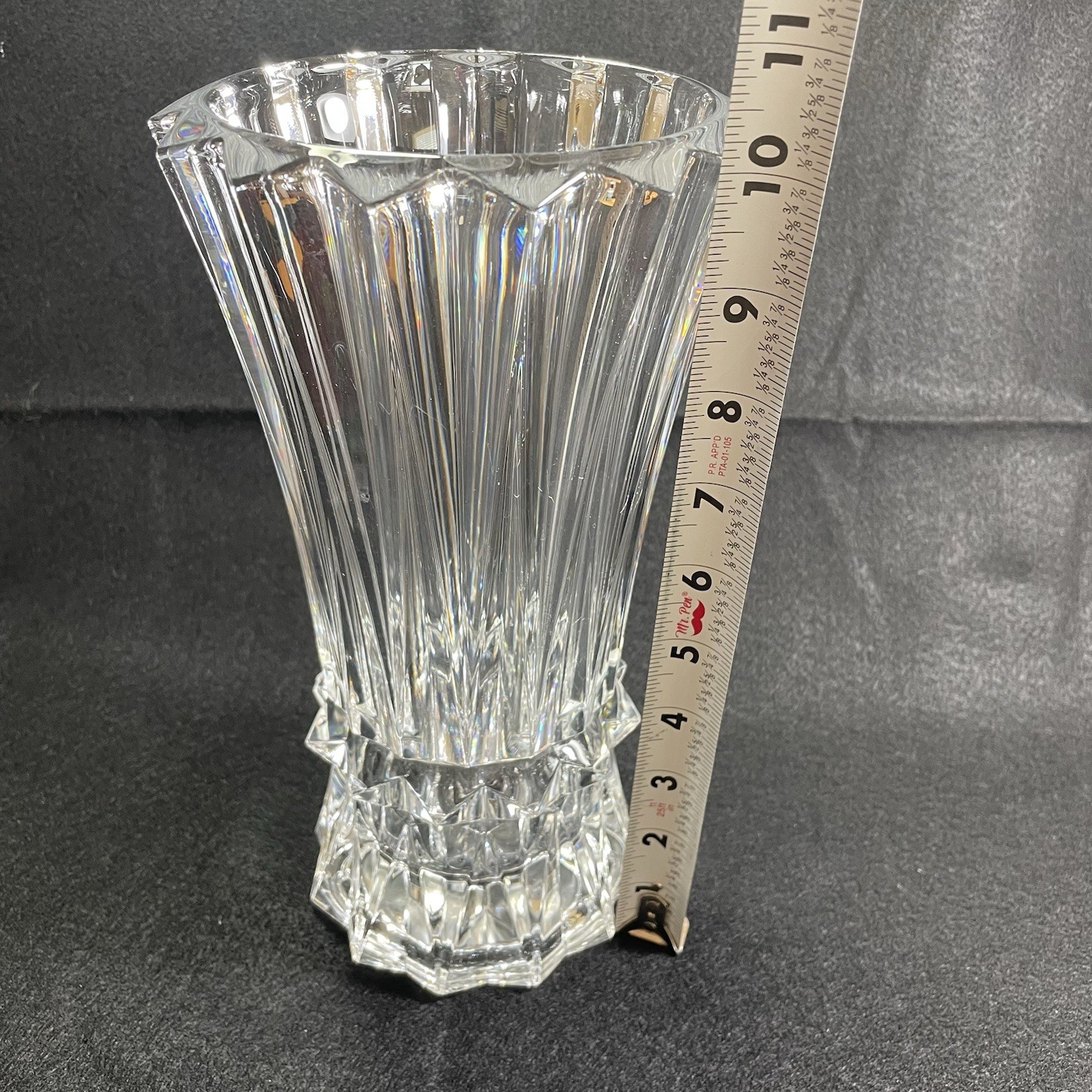 MIKASA RAINIER VASE Heavy Lead Crystal 1998 -2003 France Gorgeous Classy 10 3/4”