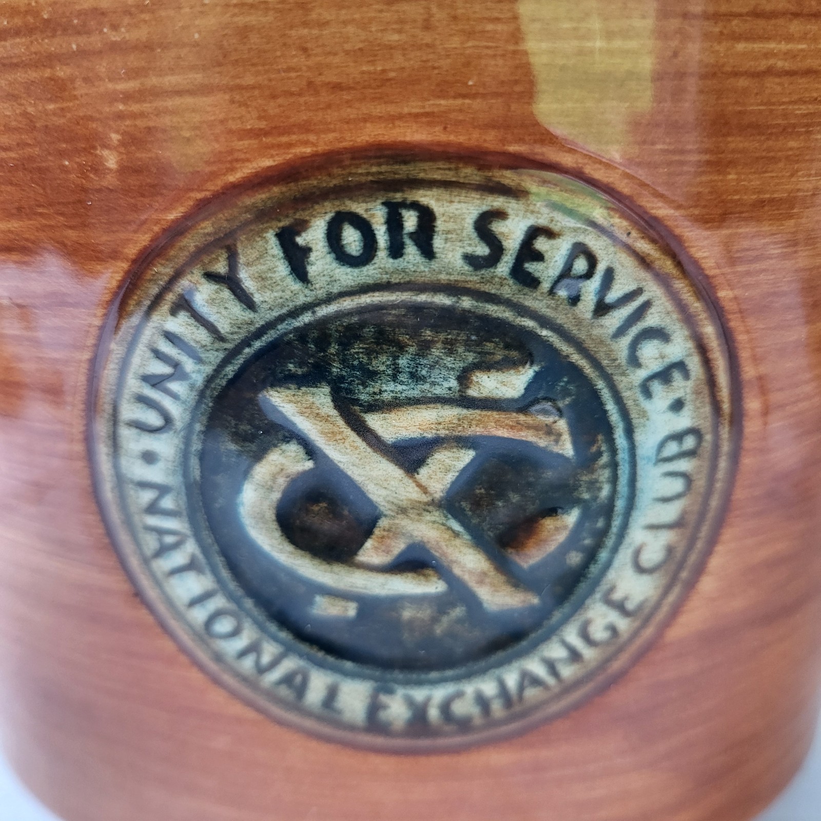 Vintage Pennsbury Pottery Utensil Caddy Brown Oval Unity of Service Newtown