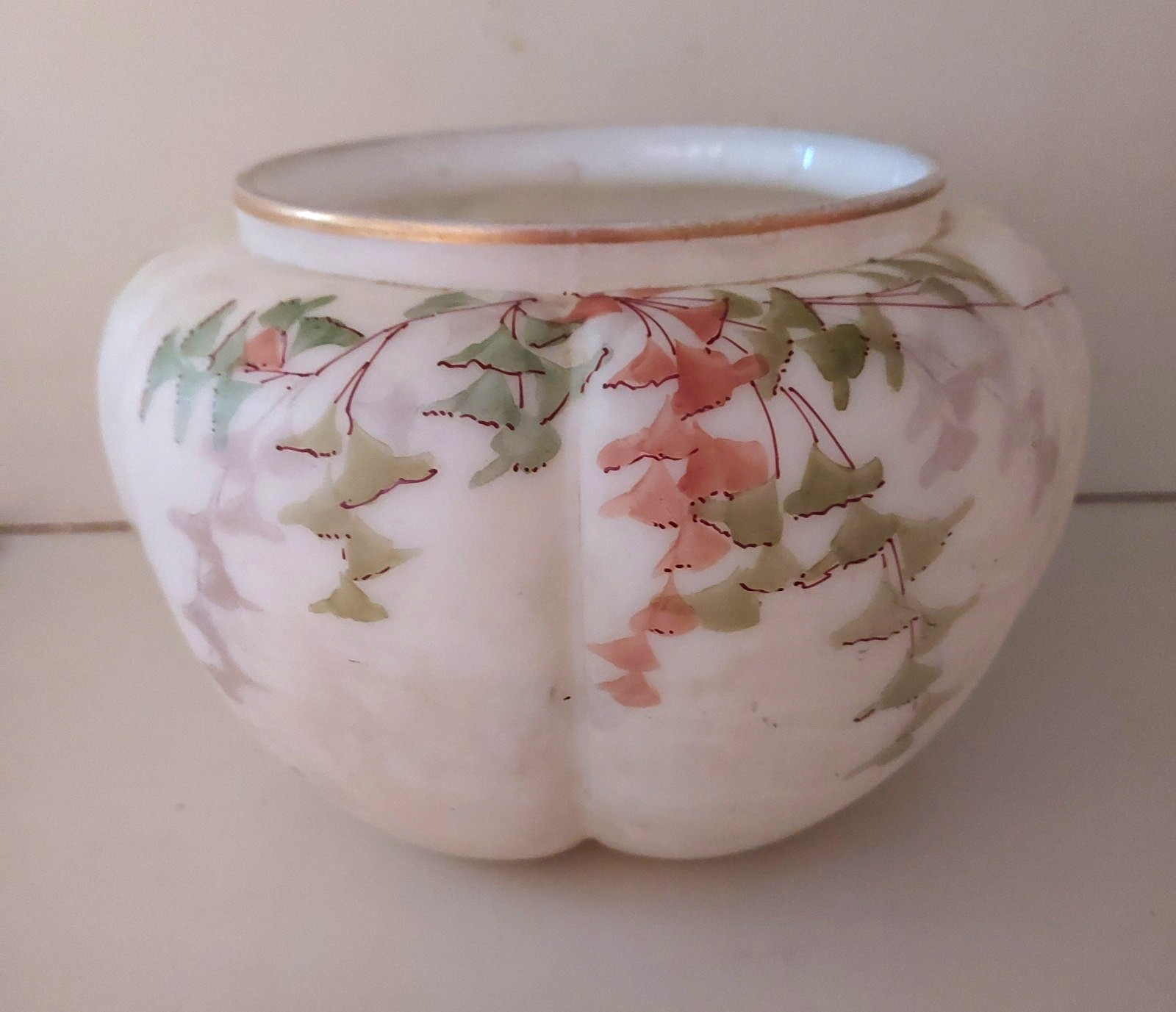 Rare 1880 Smith Brothers Satin Glass Bowl / Vase Mt Washington Opal Victorian