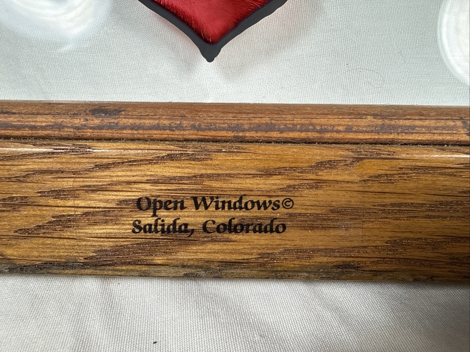 Vintage Open Windows Suncatcher Salida Colorado Hand Painted Stained Glass Look
