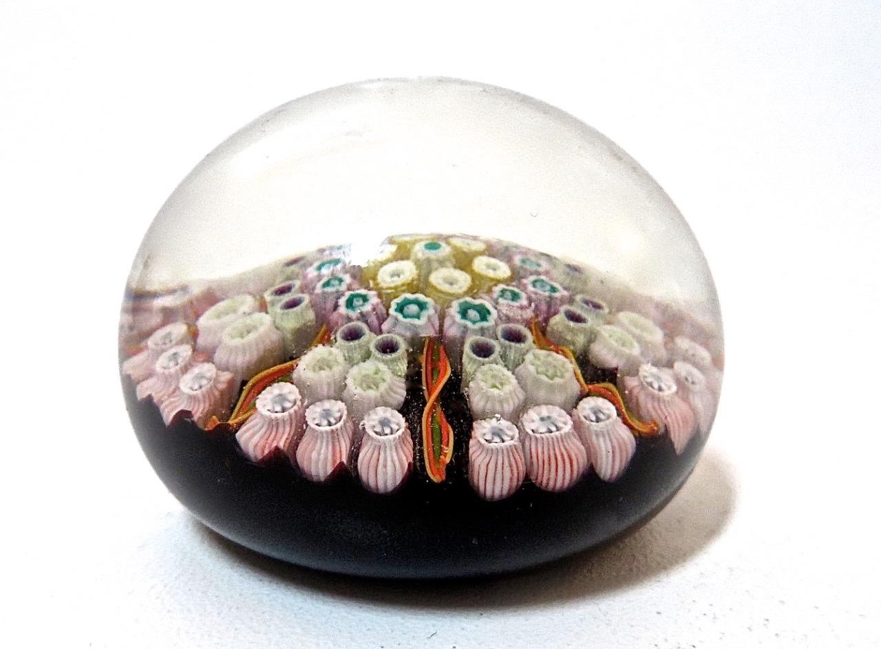 Antique Murano Art Glass Millefiori Paperweight 2 1/4 inch Little Gem