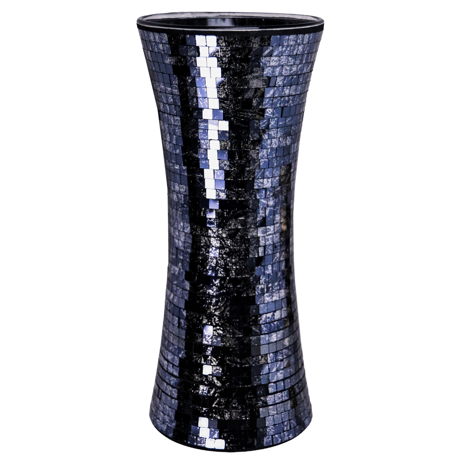 11.6″ H Black Golden Mosaic Vase,Exquisite Craftsmanship Glass Vase.Decor Hom…