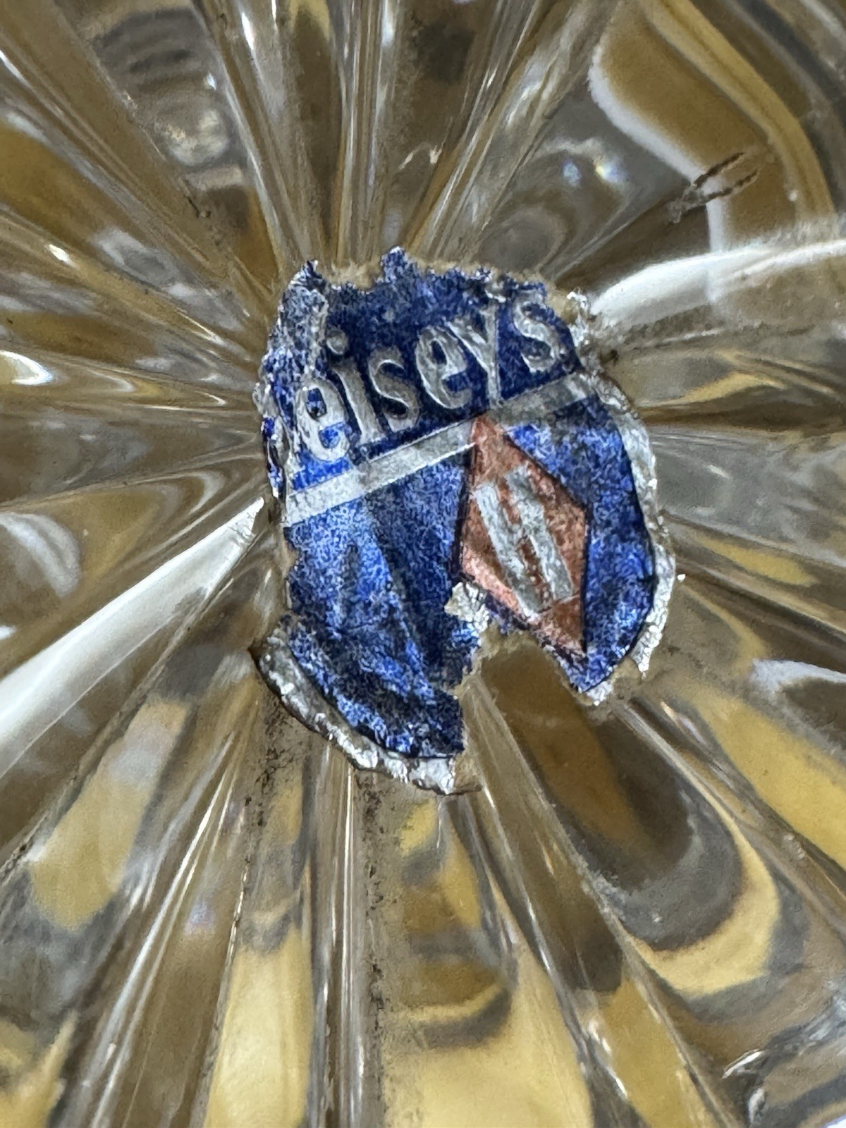 Vintage Heisey Crystolite Cigarette Trinket Box In Metal Tray. Intact Stickers