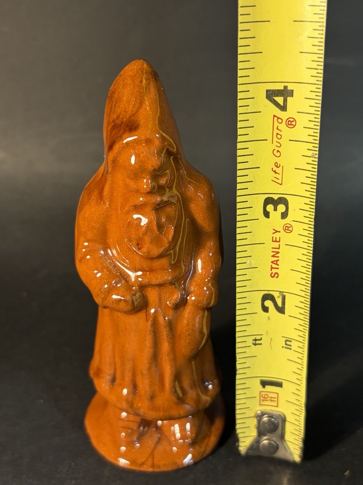 L. Breininger Pottery Redware Santa Belsnickel Christmas Figurine 4.25” 2001