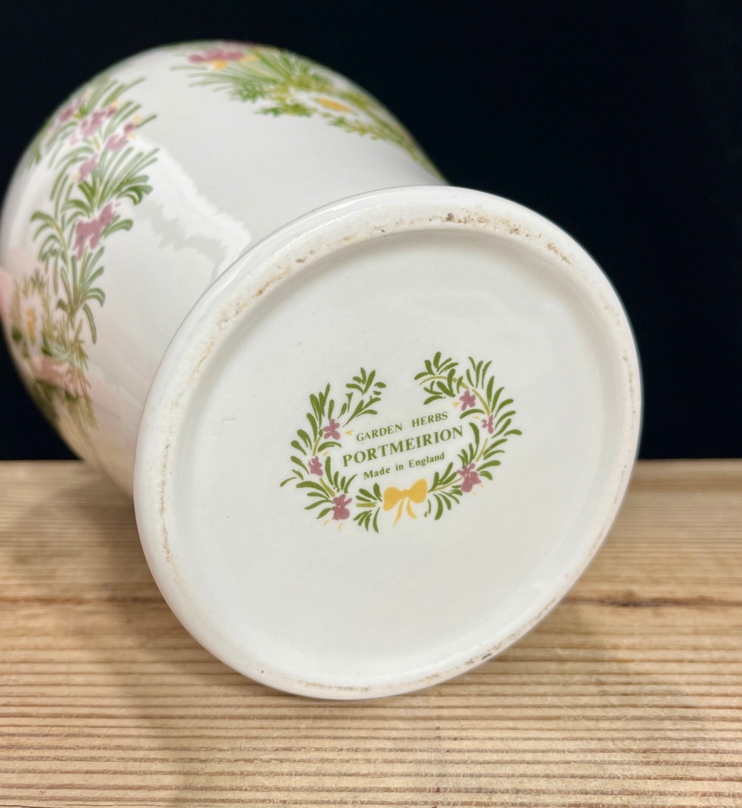 Portmeirion England “HERB GARDEN” National Trust Floral Vase EUC Vtg HTF