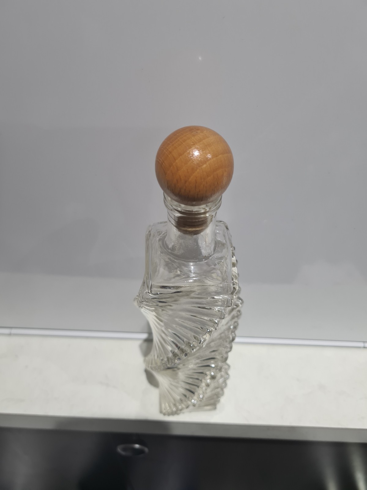 Kefla Spiral Glass Bottle Vintage Depose Retro