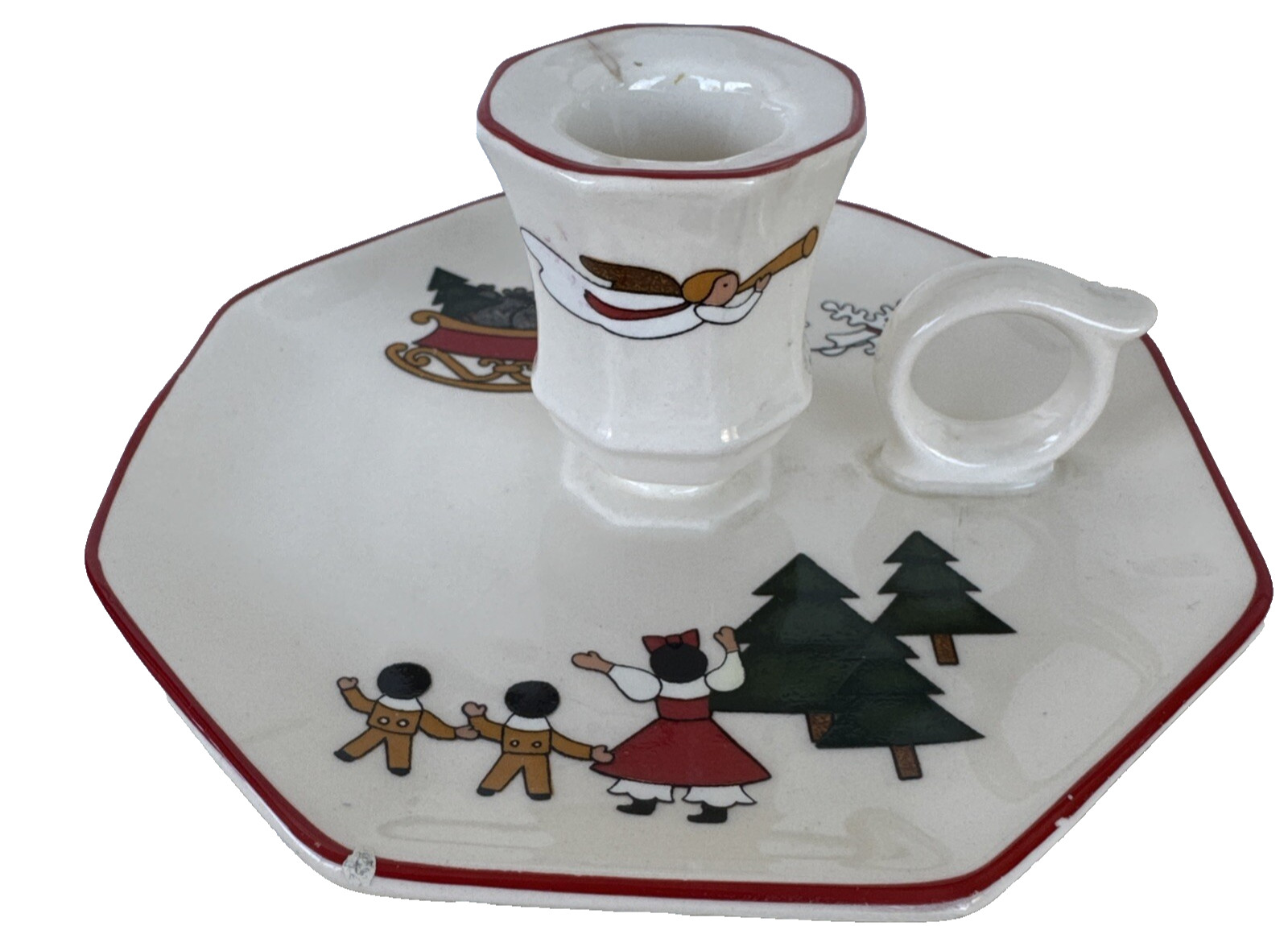 Mason’s Christmas Village Candle Holder – 2.25″ Ceramic – Made in England