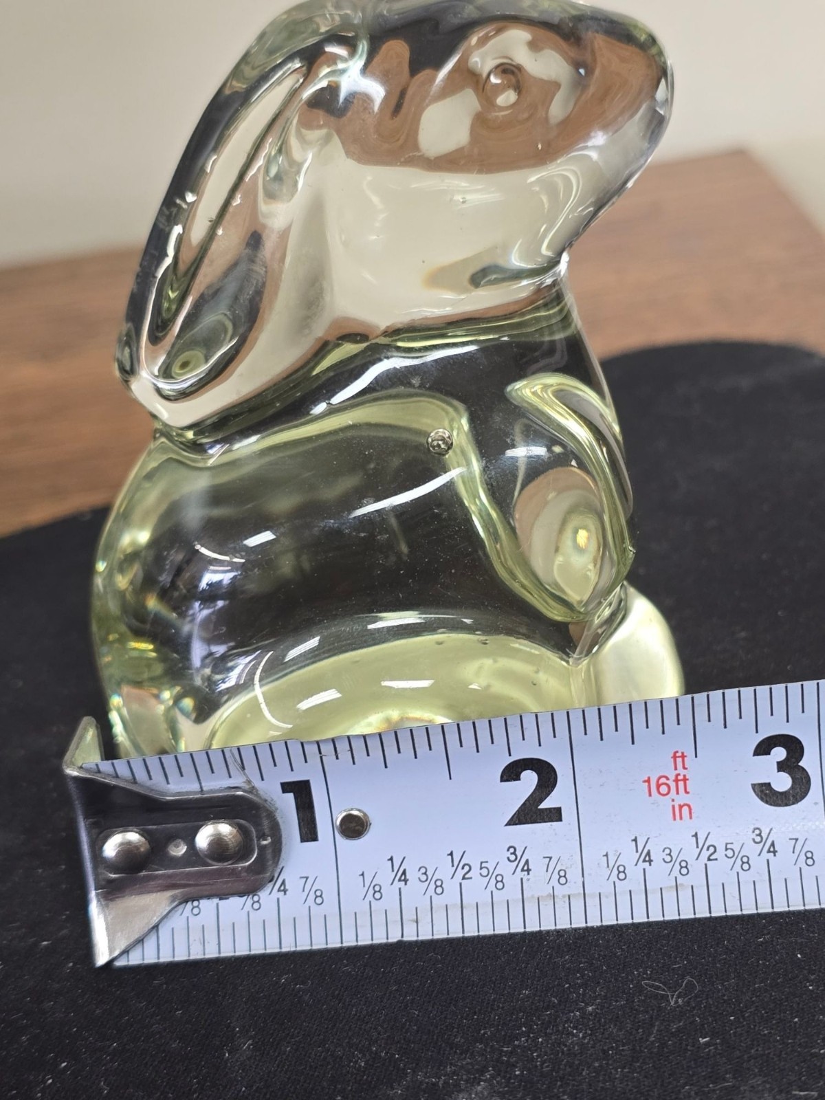 Clear Glass Rabbit Easter Bunny Figurine Paperweight
