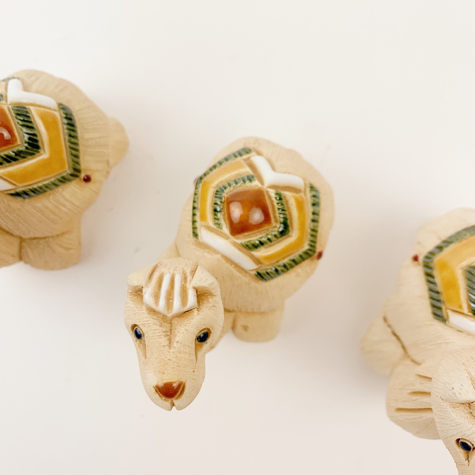 Set of 3 Artesania Rinconada Uruguay Small Seated Camels Pottery 64A Retired
