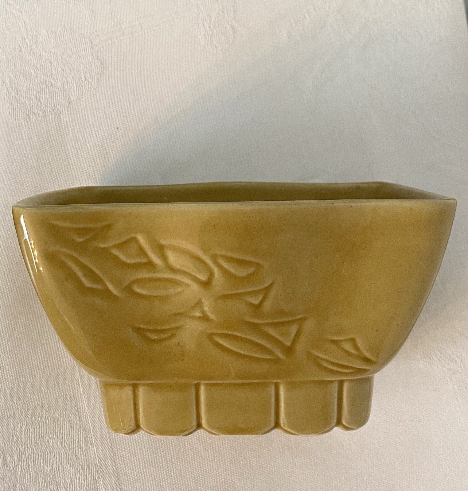 Vintage Cookson Pottery USA Planter Harvest Gold MCM Glazed Ceramic 6.5”