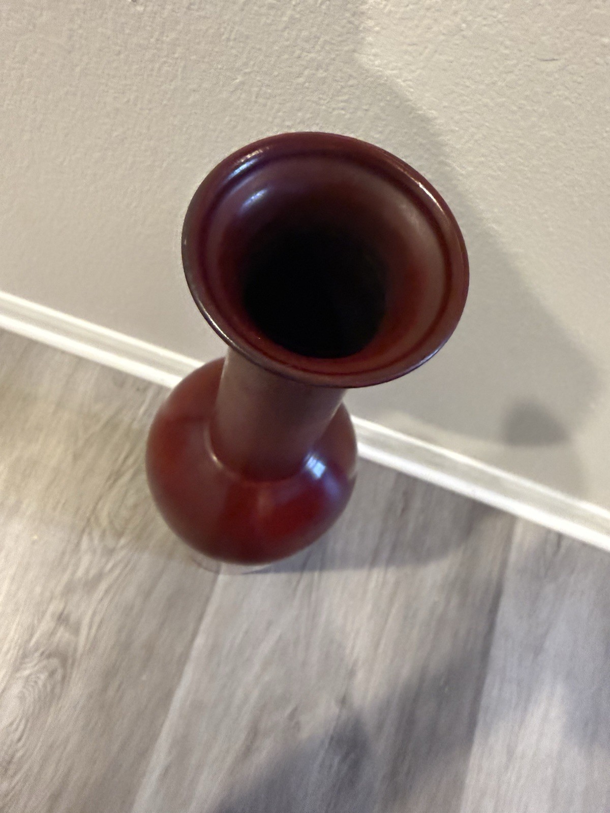 VTG Danish Holmegaard Burgundy Red Metal Vase Designed By Otto Brauer 1960