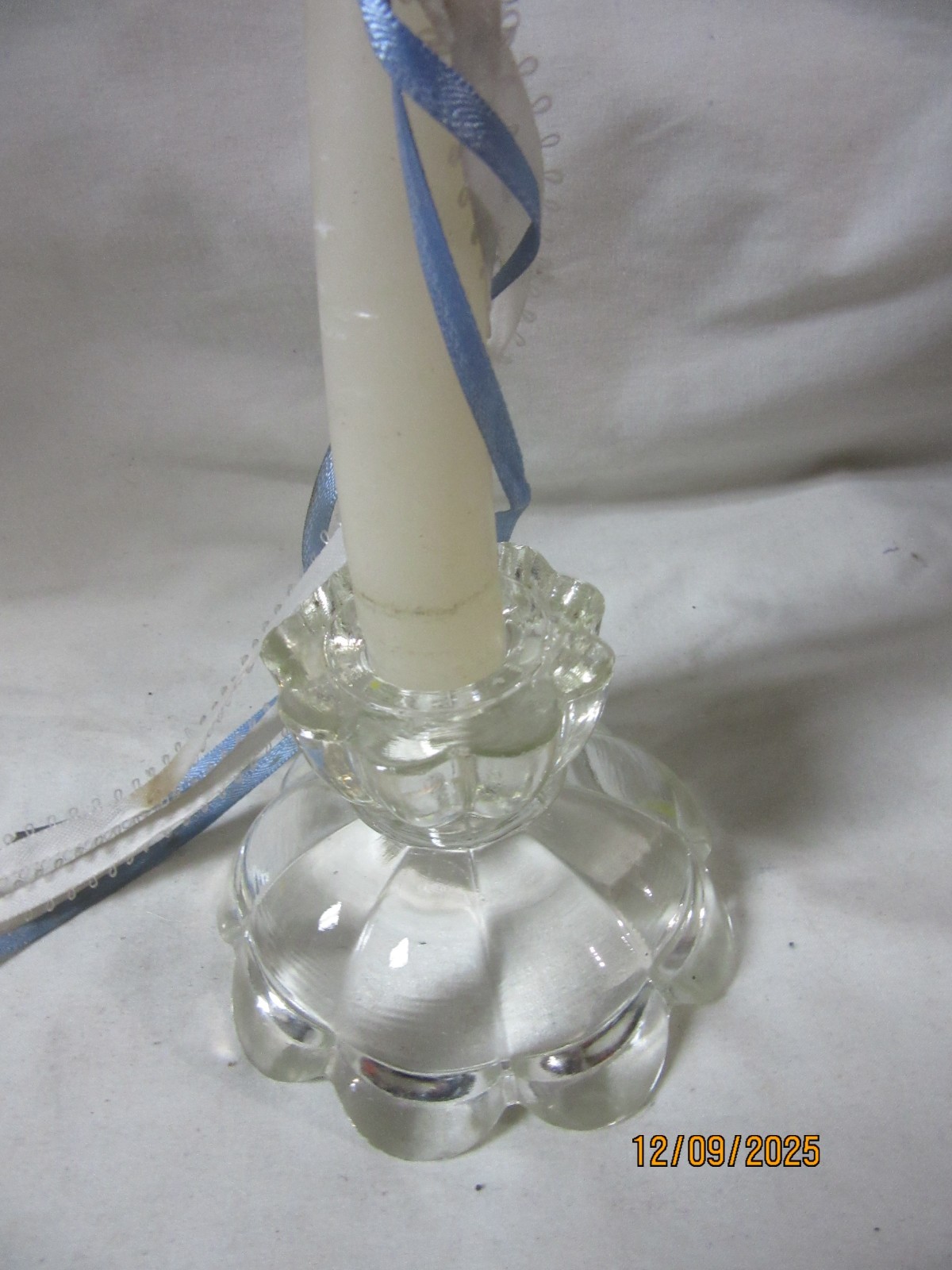 Clear Depression Glass Candle Stick 2 3/4 Inch Holder Collectible CDGSHC-3.9