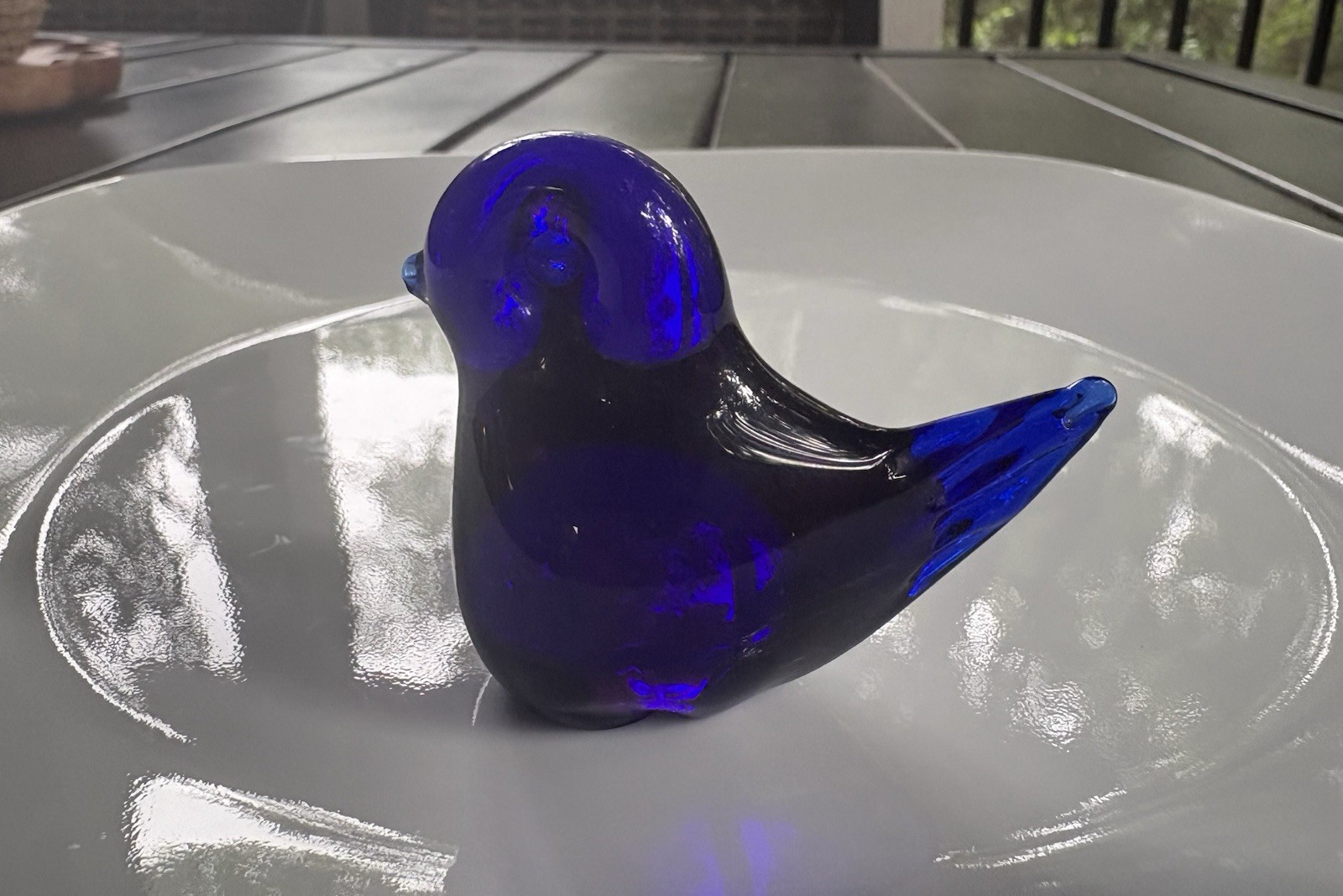 COBALT BLUE BIRD FIGURINE ~Bosse Sweden~2.5 In.