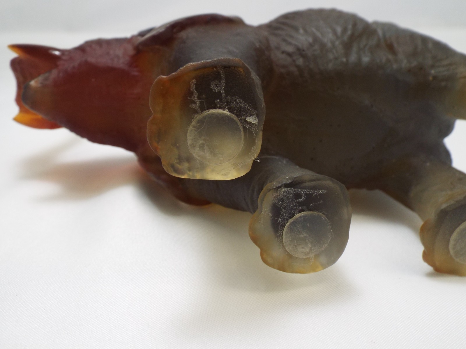 Daum Pate De Verre Glass Small Elephant Figurine 3238 in Box Leroy Amber Green