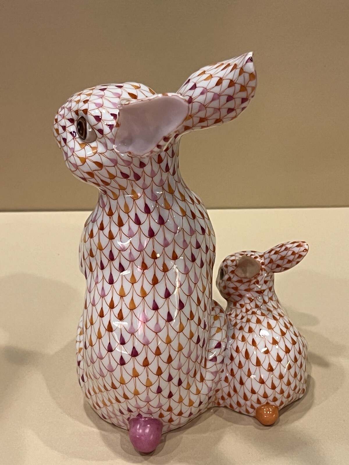 Herend Reserve Collection BUNNY WITH BABE Mosaic Fishnet Ltd 102/150 NIB