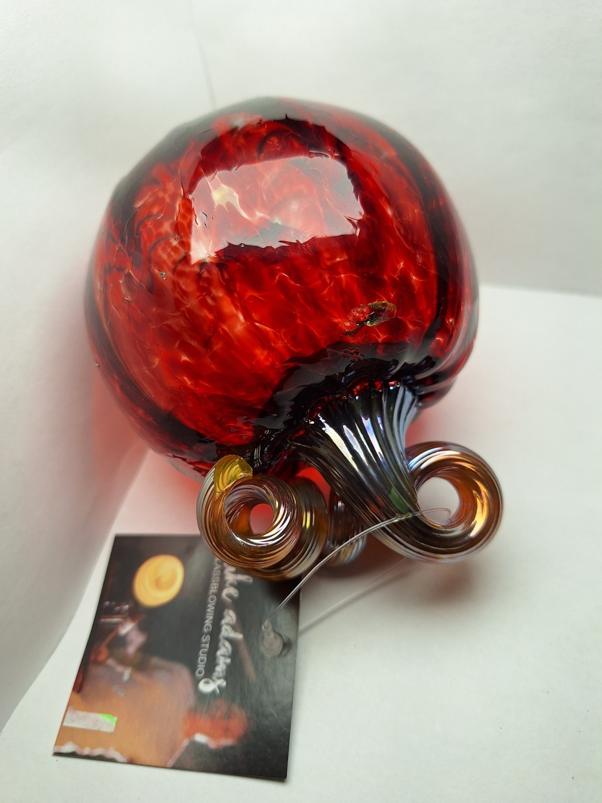 Hand-blown glass ornament from the Luke Adams Glassblowing Studio, CHIPPED DAMAG
