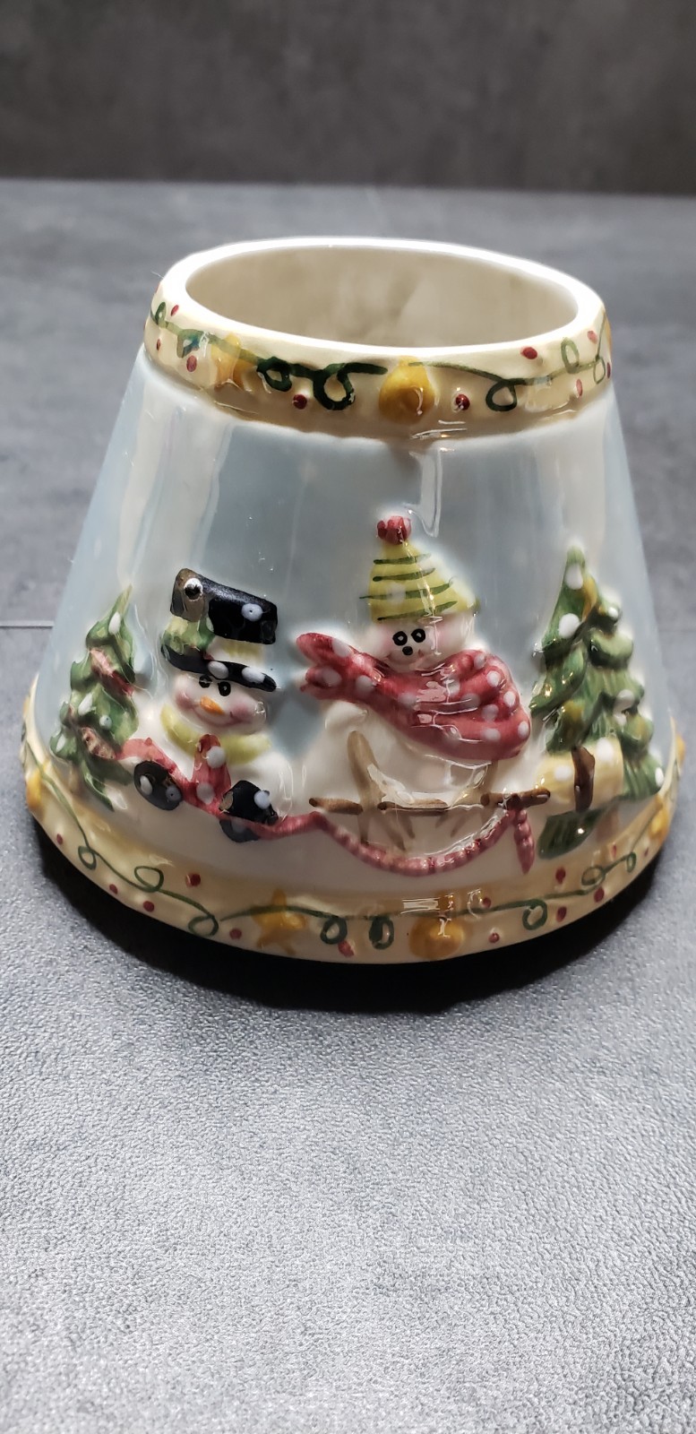 Candle Topper Shade Snowman and Plate with Santas Cookie by Yankee Candle