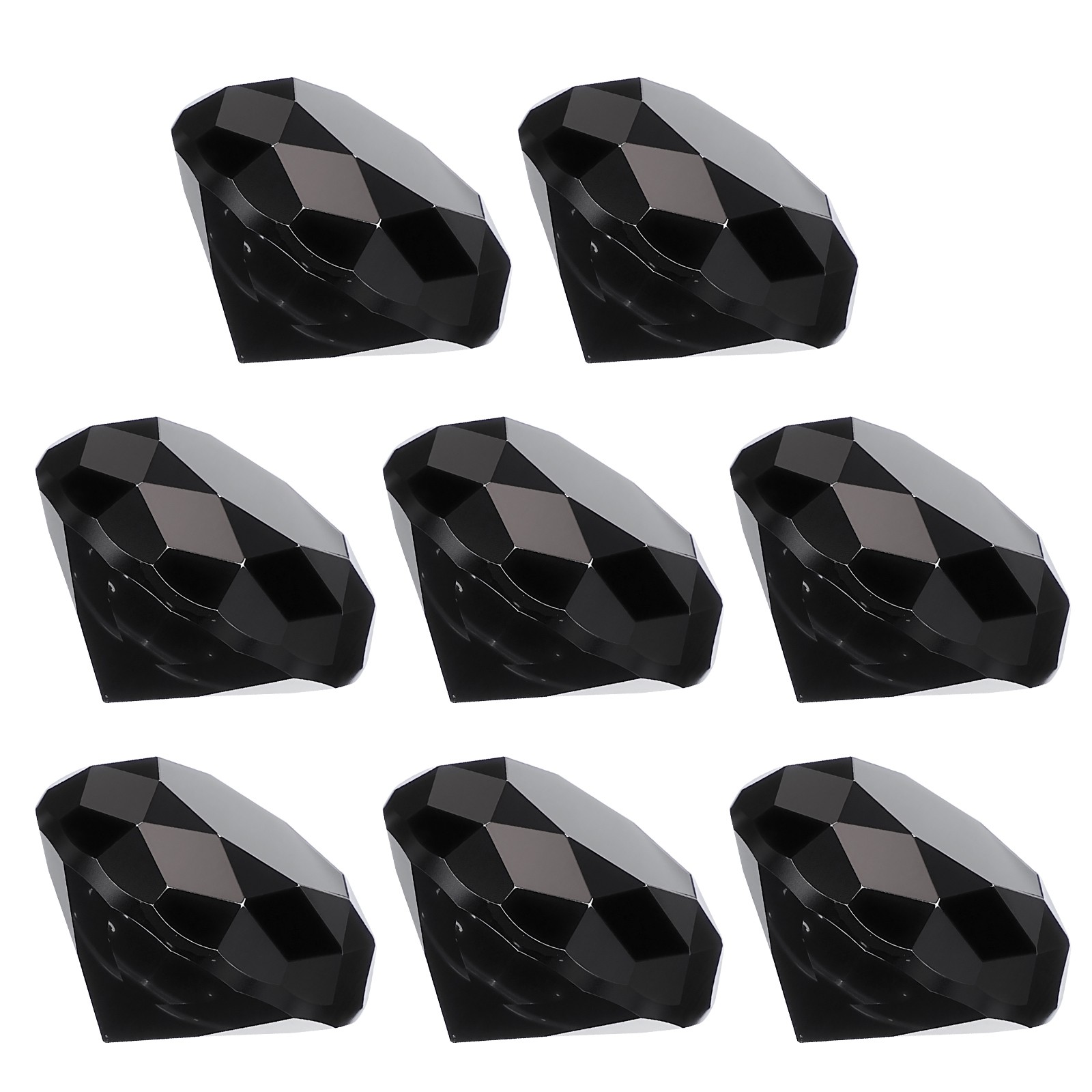 8 Pcs 40mm / 1.57 Inch Diamond Crystal Paperweight, Black