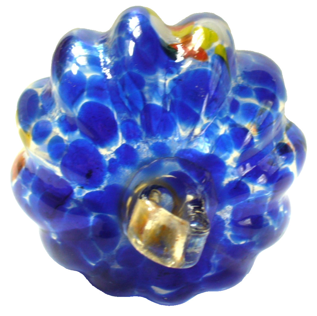 Baloon~HAND BLOWN~Glass~GROOVED~Cobalt Blue~HUMMINGBIRD~Feeder~NO TUBEorSTOPPER