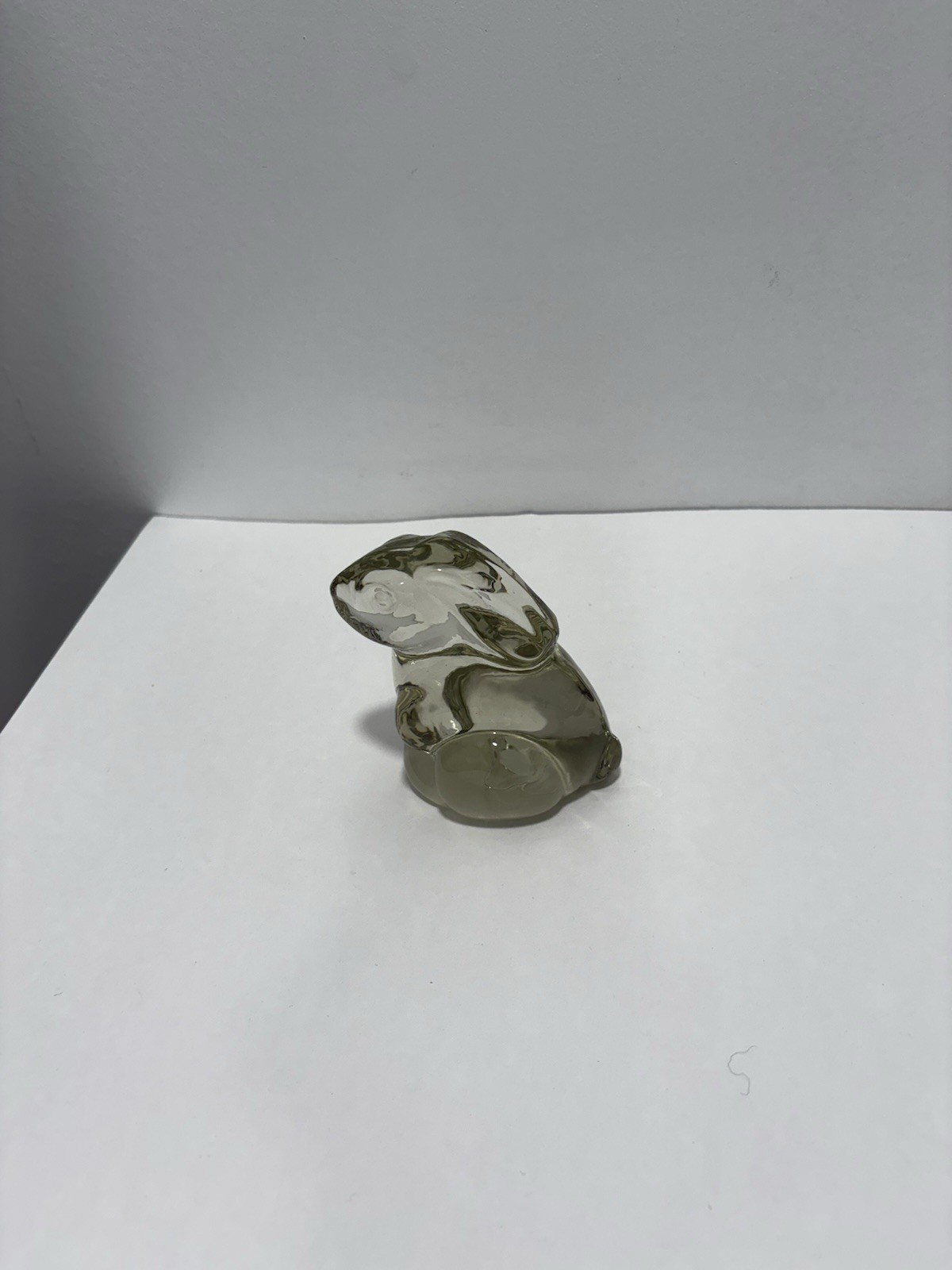Glass Bunny Rabbit Paperweight Figure Easter Spring Decor