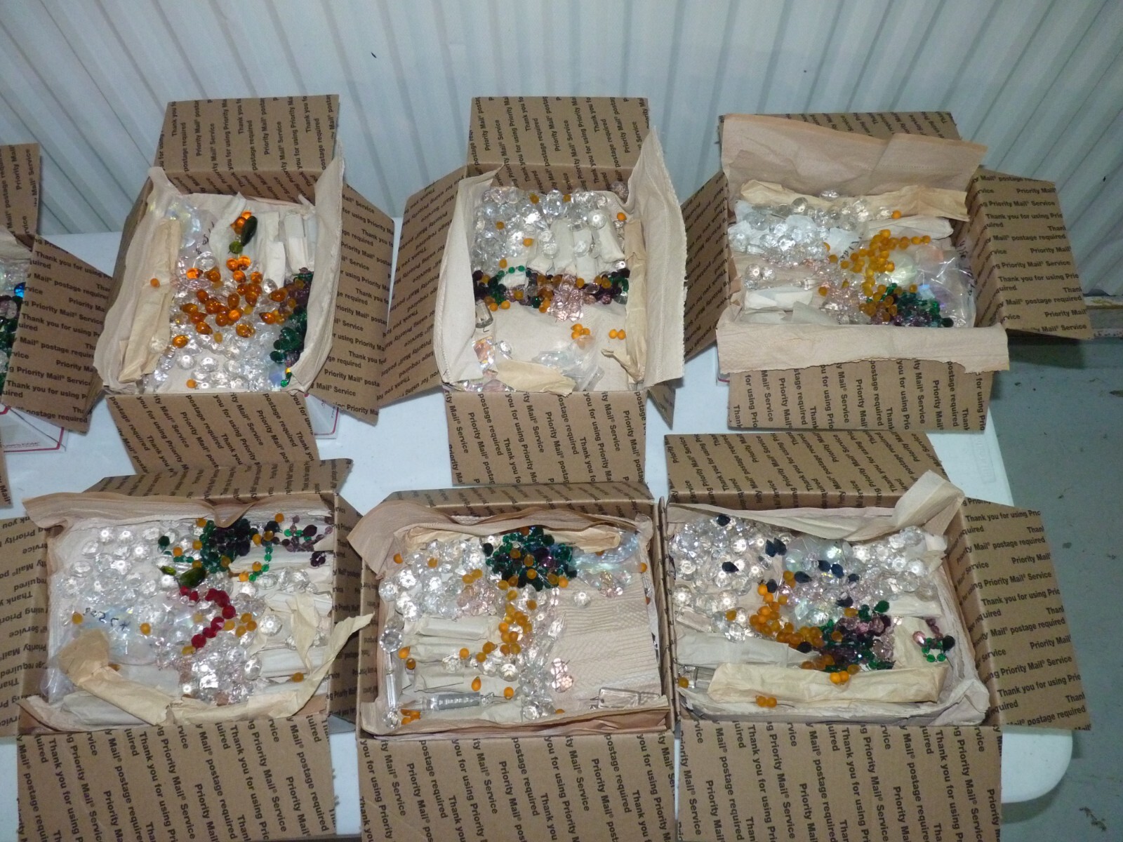 17+ Lbs. Mixed 1990’s Czech. Cut Lead Glass Drops, Prisms, Crystals, Chandelier.