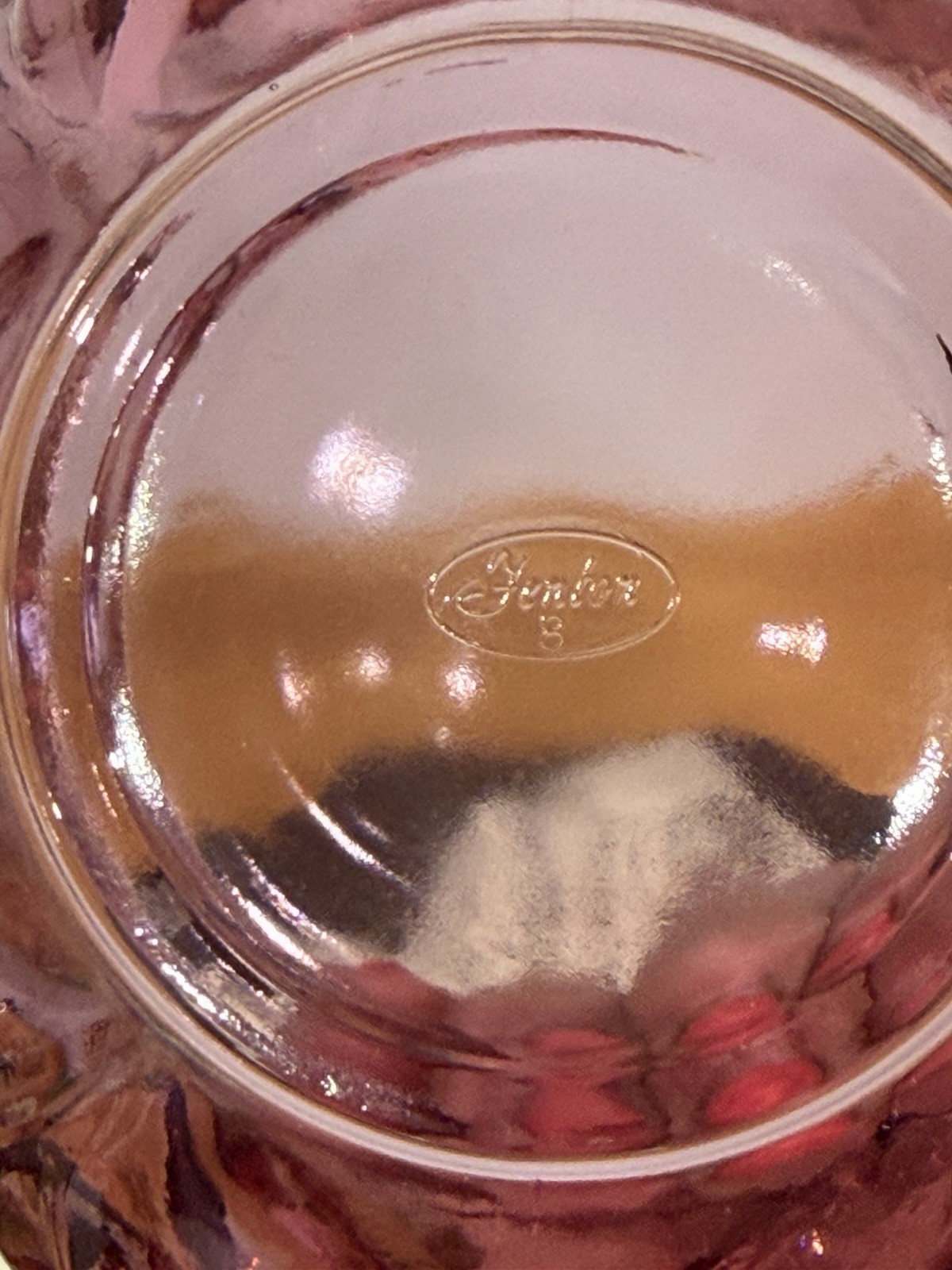 Fenton Glass Pink Rose Flower Candy Dish with Butterfly Lid 5 3/8″, So Cute!