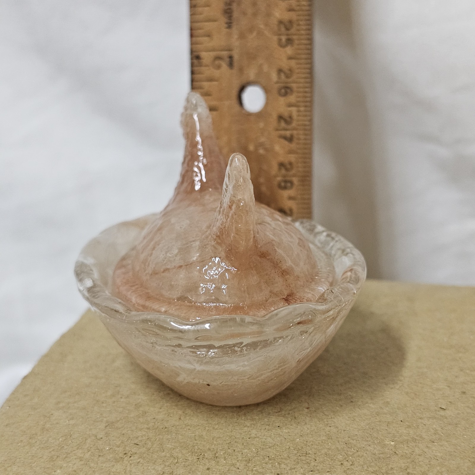 Get a DOZEN for one Price. NEW 2 1/2″ Mini HEN on NEST, AMBER SWIRL