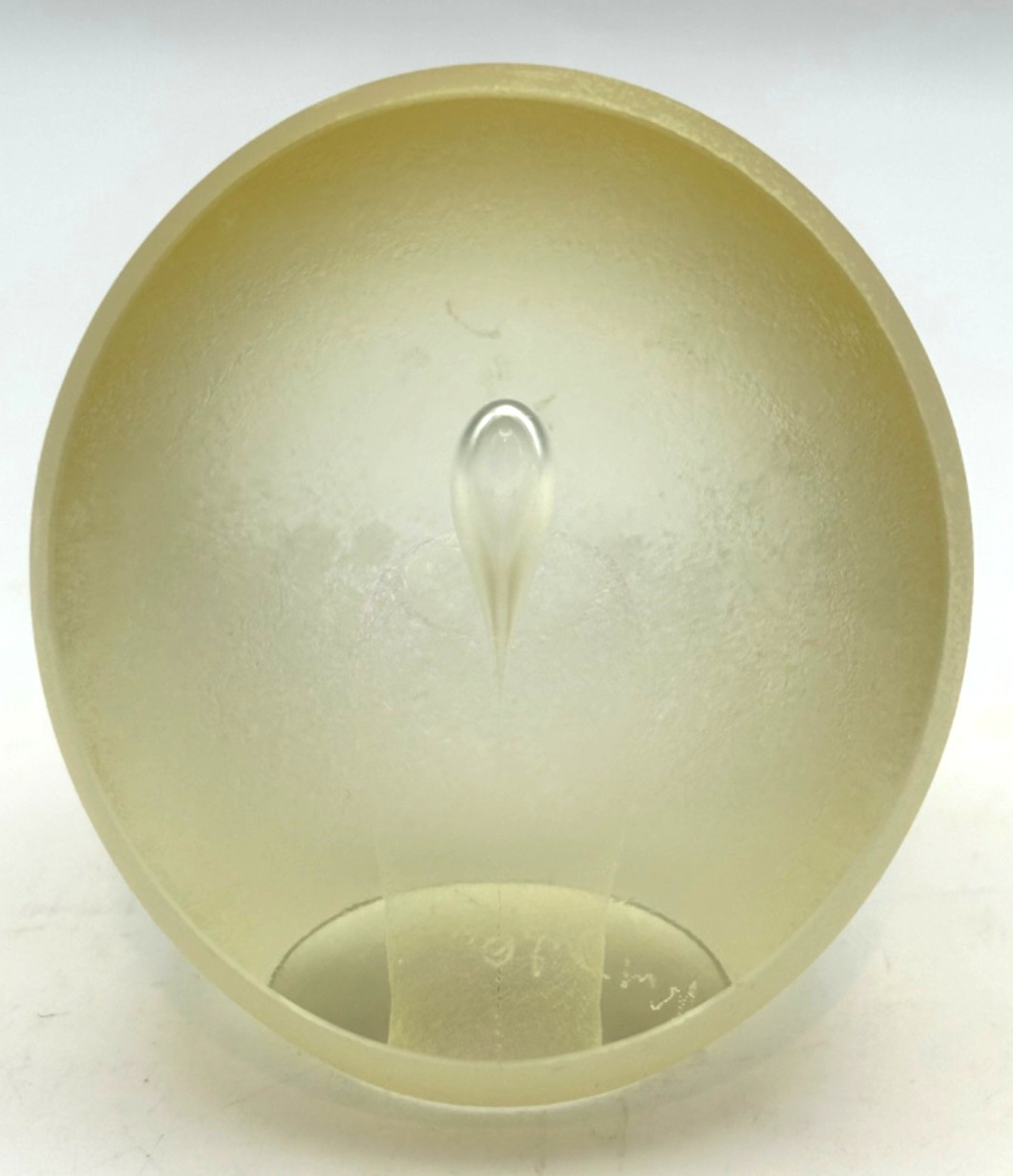 Vintage Art Glass Paperweight Signed 1986 Frosted Orb Controlled Bubble