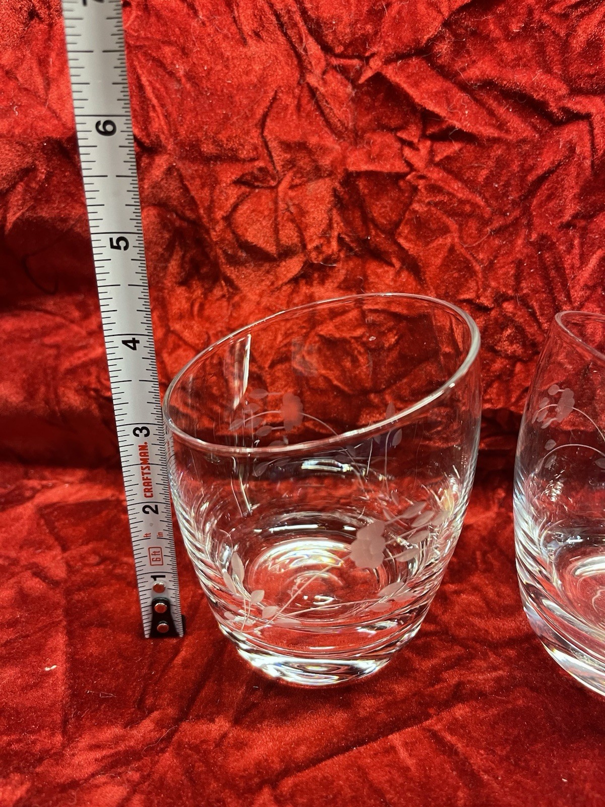 Princess House Heritage 2 Pc Set Crystal Candle Votive Holders #6311 Slanted Top