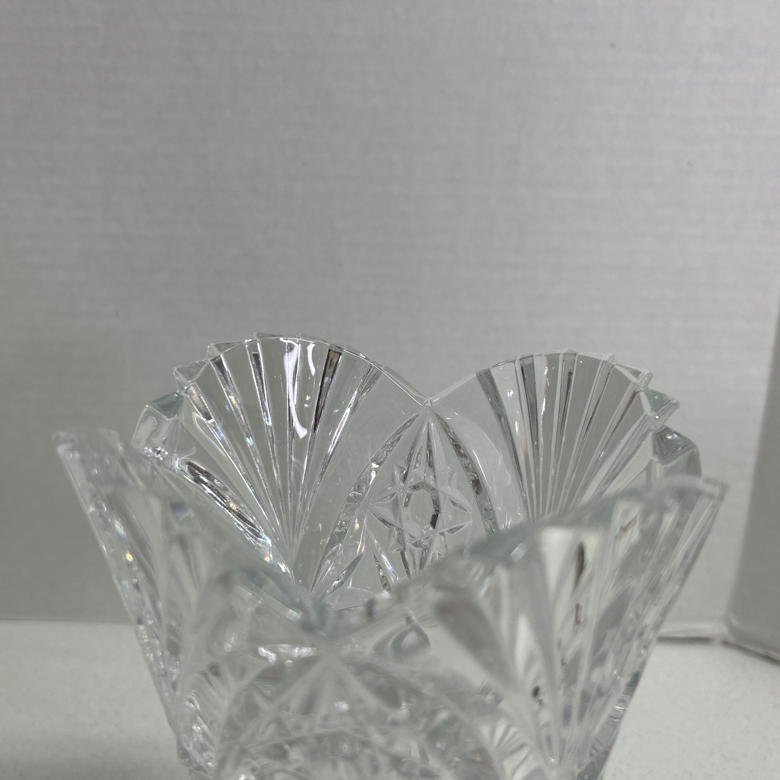JG Durand Cut Lead Crystal Vase France Beautiful Heavy Vase