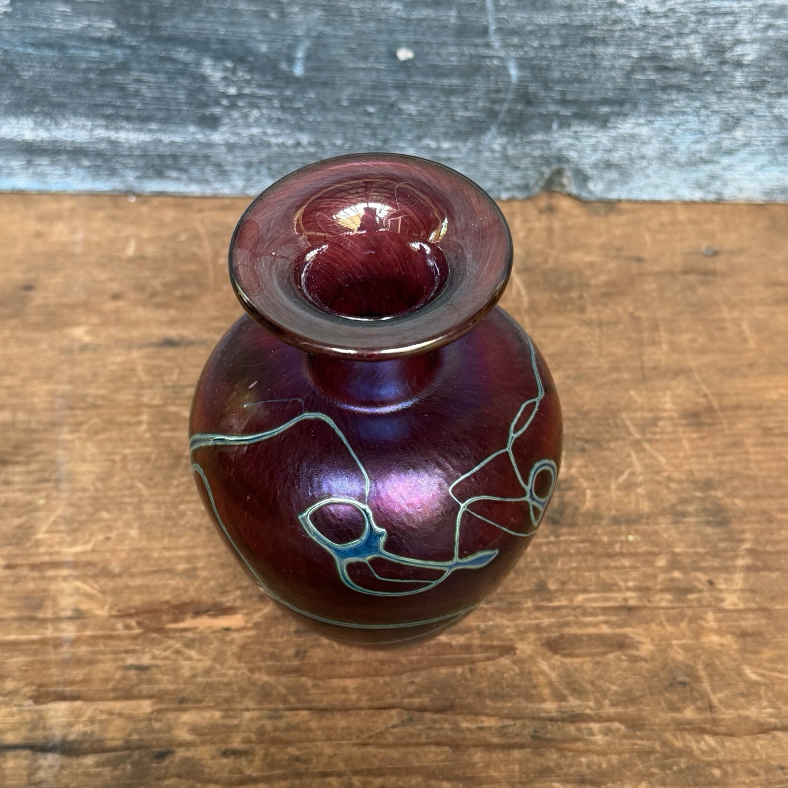 Robert Held Signed Art Glass Vase Multi Color Hand Blown