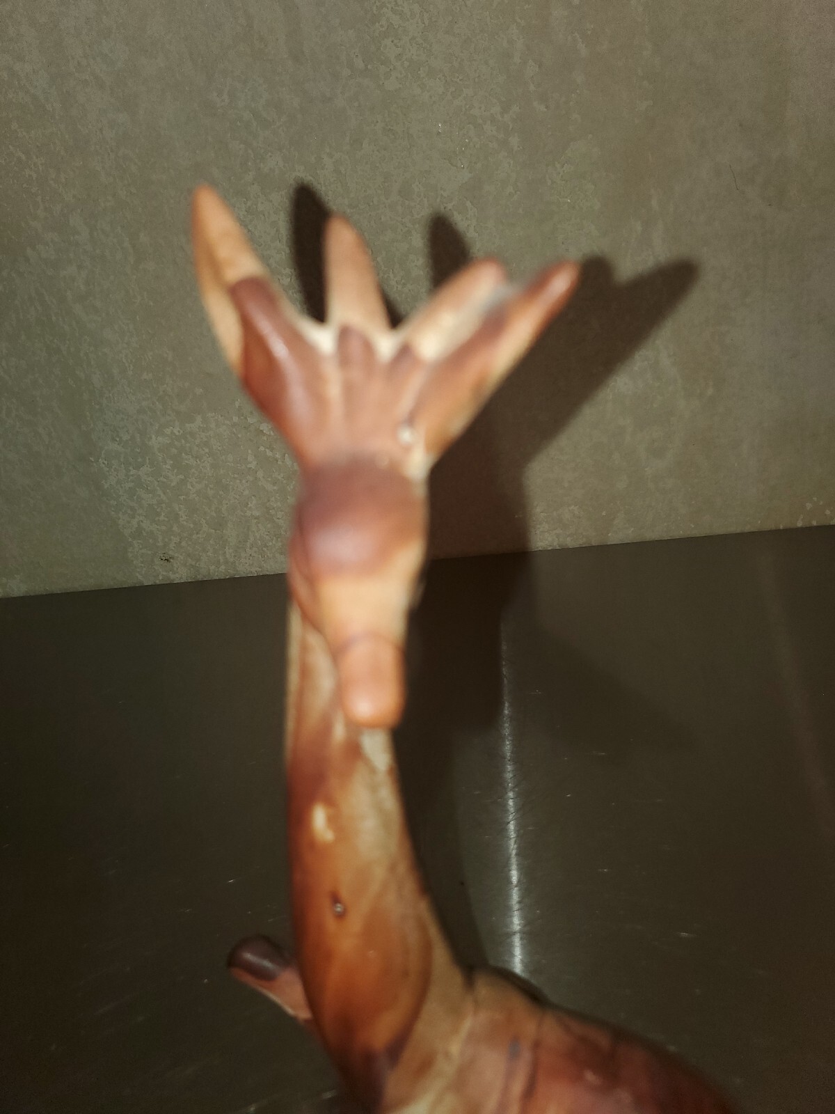 Vintage Giraffe Figurine Brown Swirl Pottery Clay Ceramic 7″ Glacier Park
