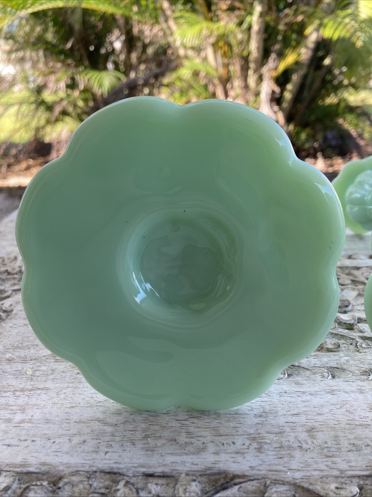 2 Mosser Cambridge Jade Jadeite Green 8 1/4″ Candlesticks Candle Holders * XLNT!