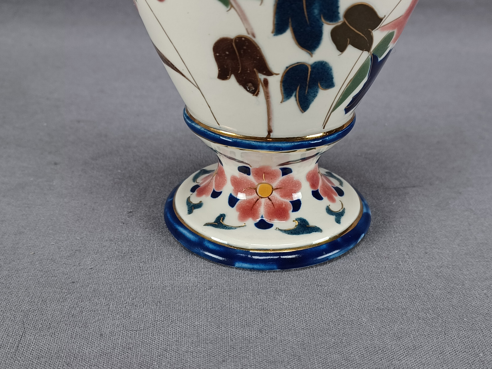 Late 19th Century Adolf Raschka Nesselsdorf Hand Painted Floral Faience Vase