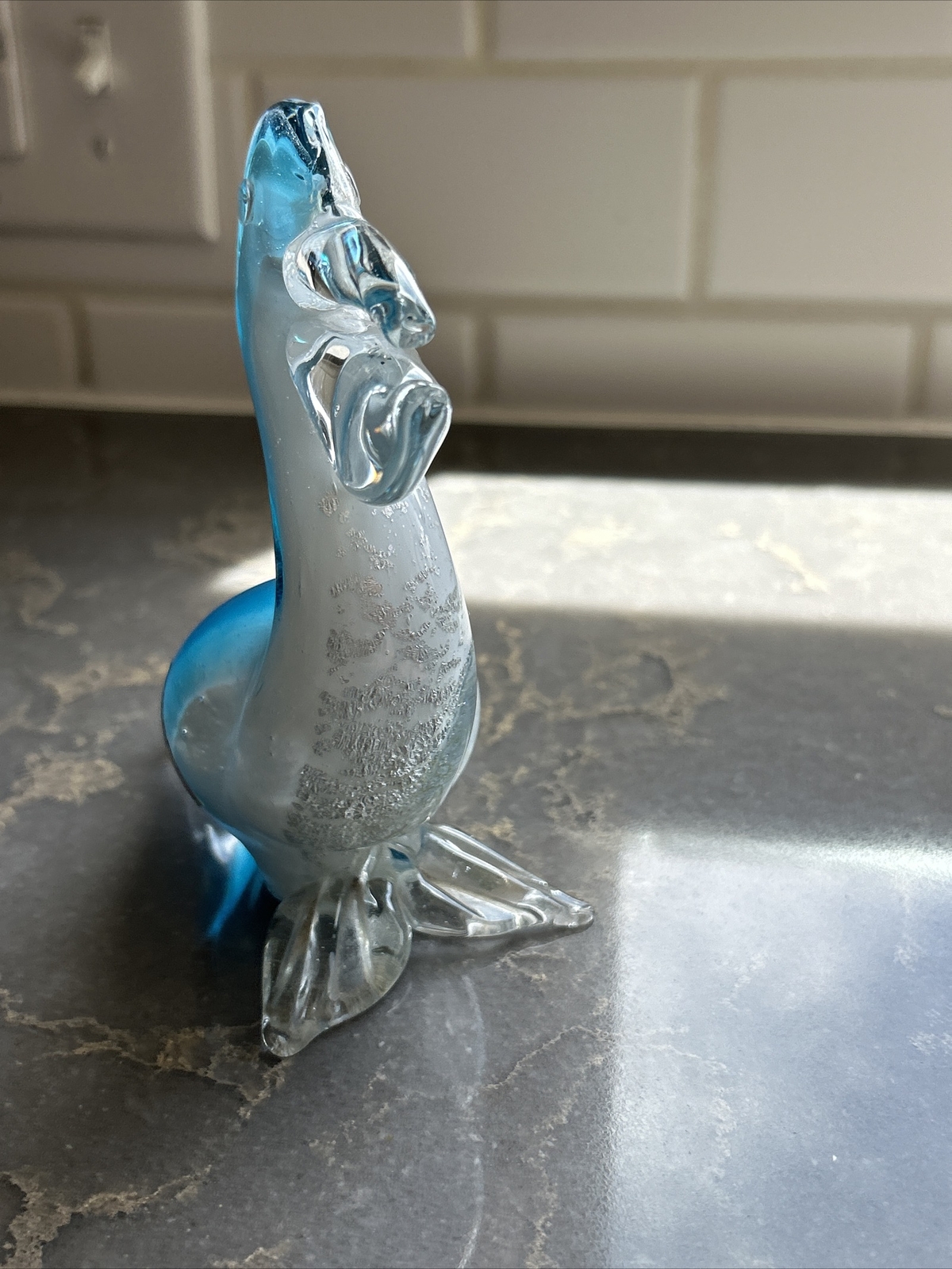 ALFREDO BARBINI Pelican Murano Art Glass with Venetian LABEL RARE Vtg
