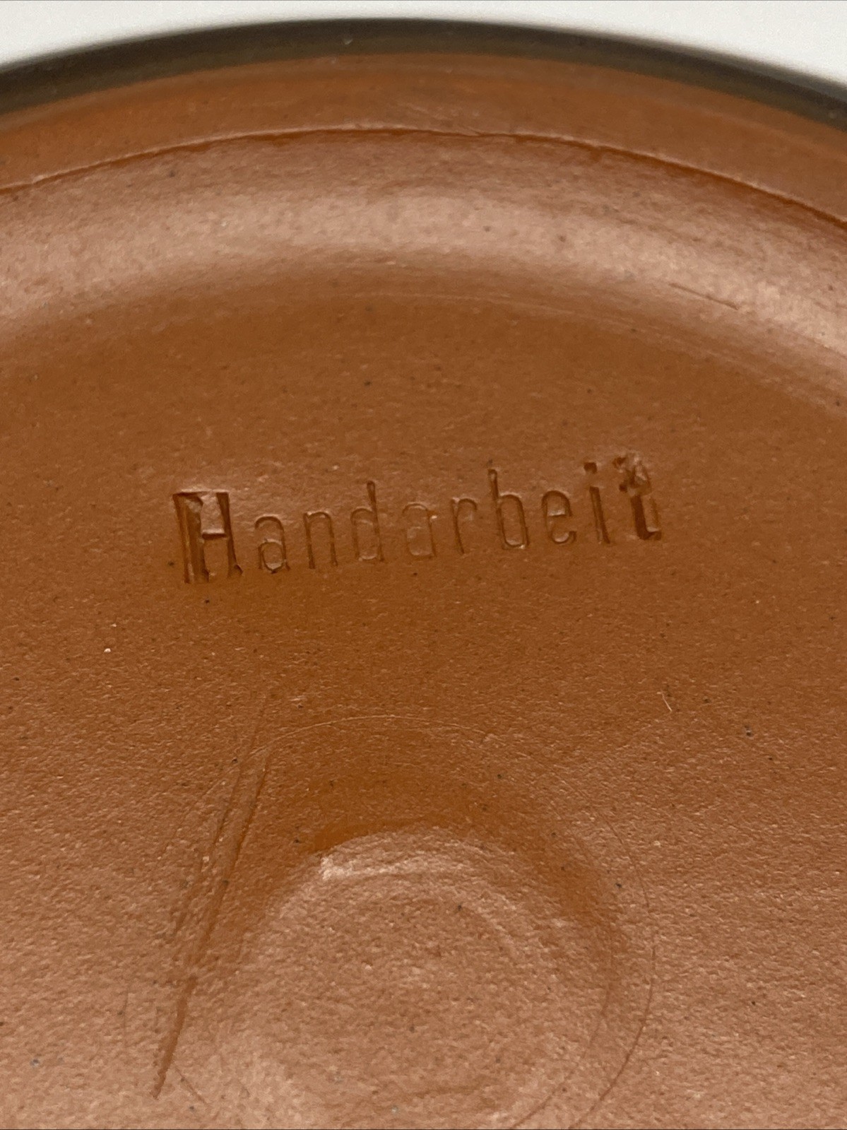 Vtg Handarbeit 7” Redware Clay Art Pottery Planter Bowl Flowerpot