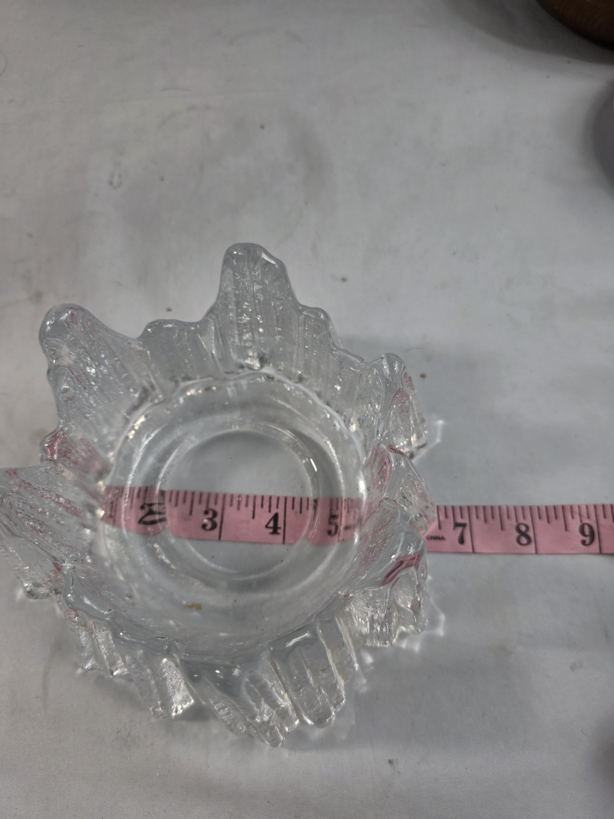MCM Rune Strand Nybro Crystal Swedish Art Glass Volcano Votive Candle Holder 104