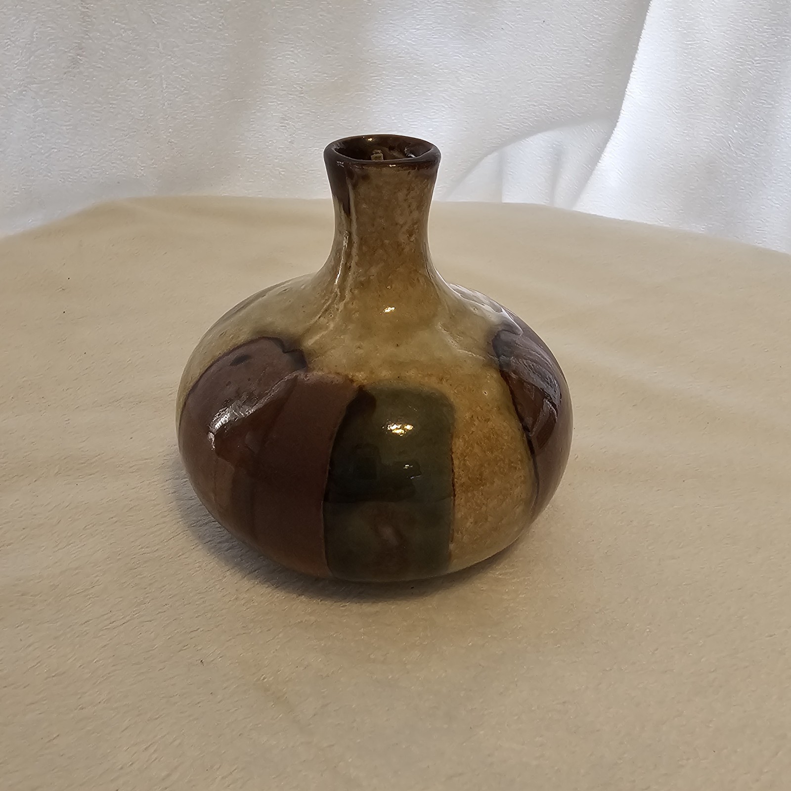 Vintage Napcoware Drip Glaze Multicolor Bud Vase. Made In Japan. 3.25×3.25 In.
