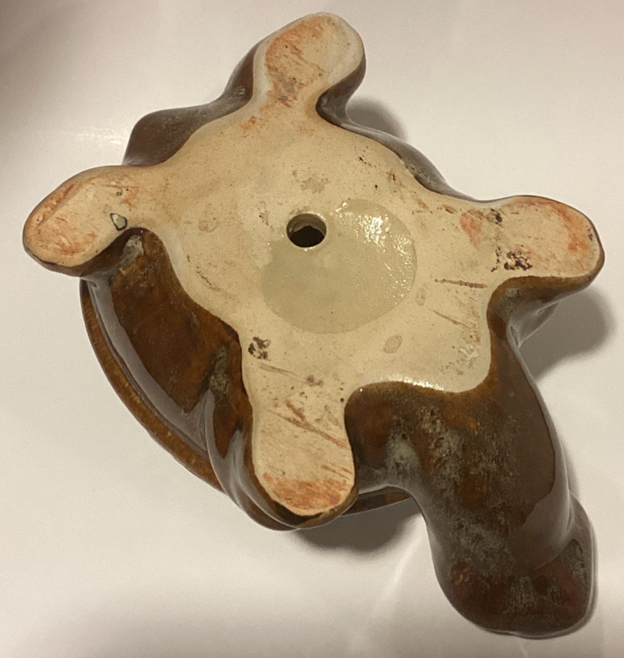 Vintage MCM Large McCoy Pottery Turtle Planter Textured Shell EUC