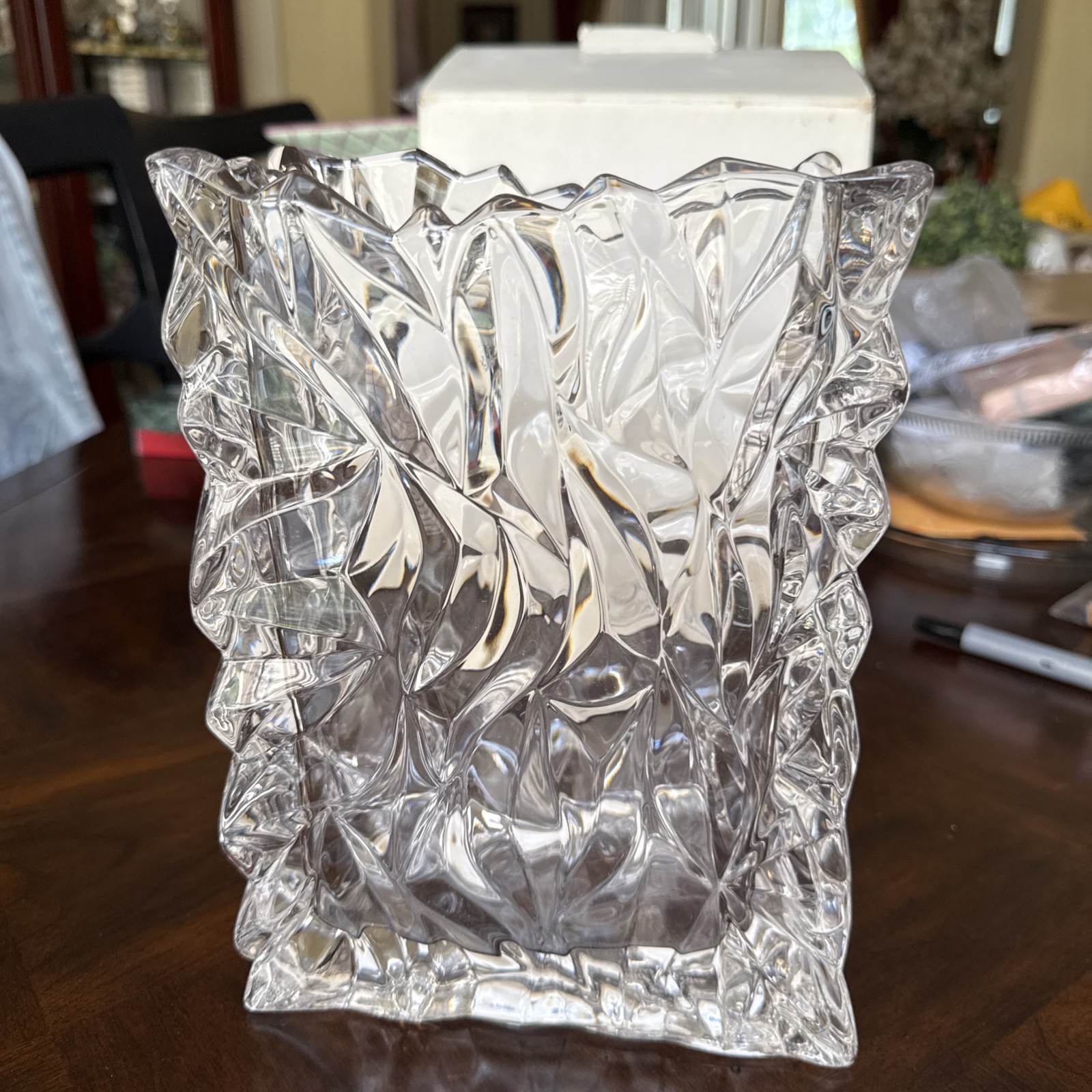 Rosenthal Studio Linie Crystal Paper Bag Vase 8.5″ Germany Art Glass 8 LBS