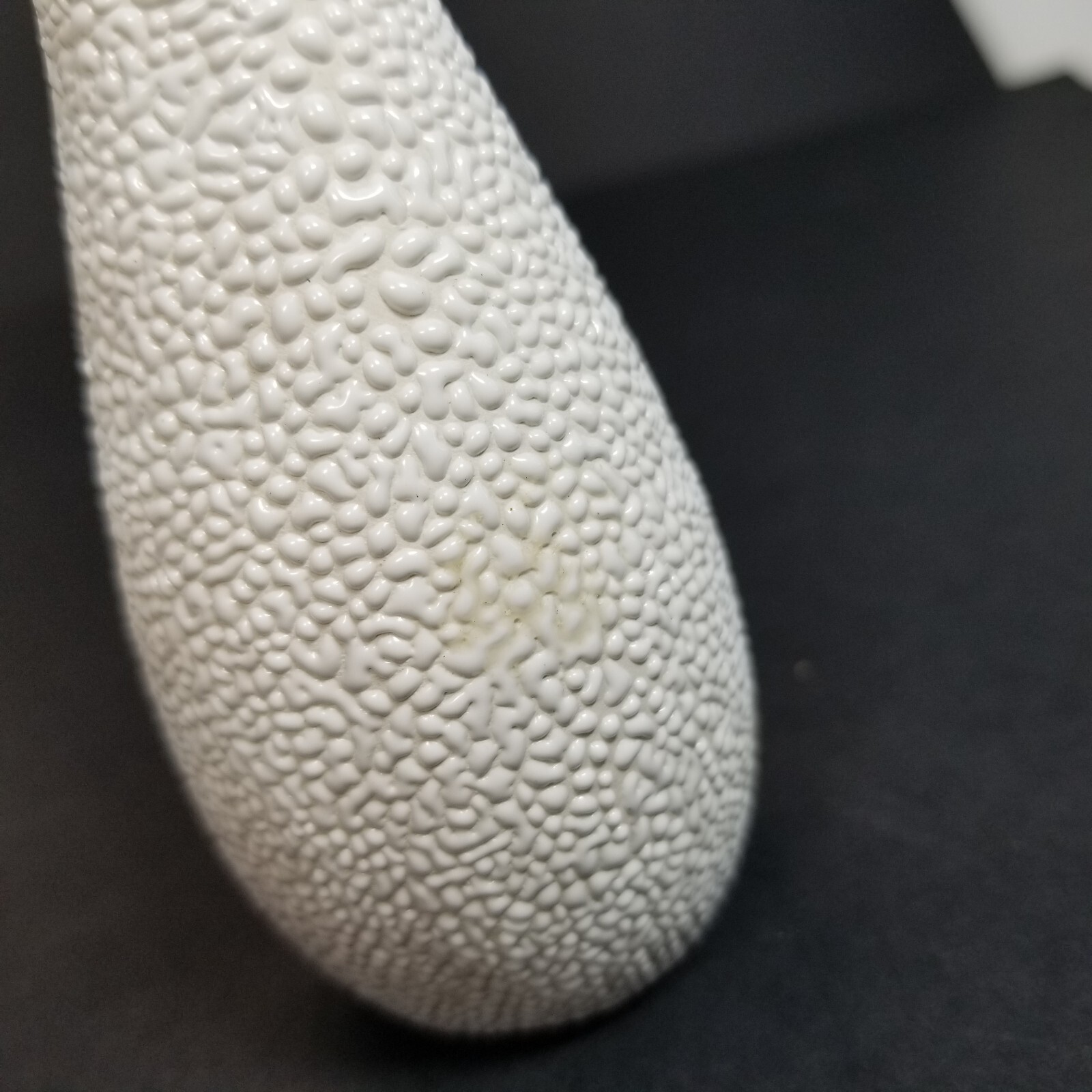 White Bud Vase Textured Glaze Pottery Bumpy Splatter Speckle
