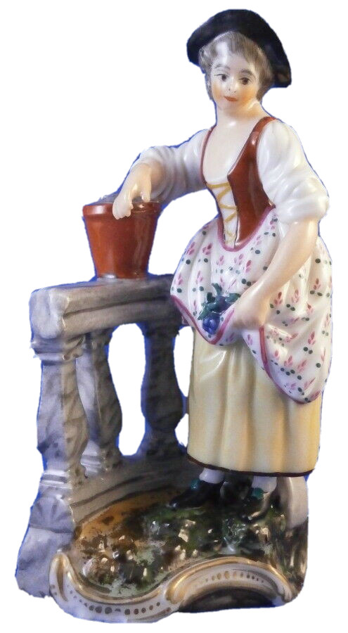 Antique Niderviller Porcelain Lady Gardener Figurine Figure Porzellan Figur